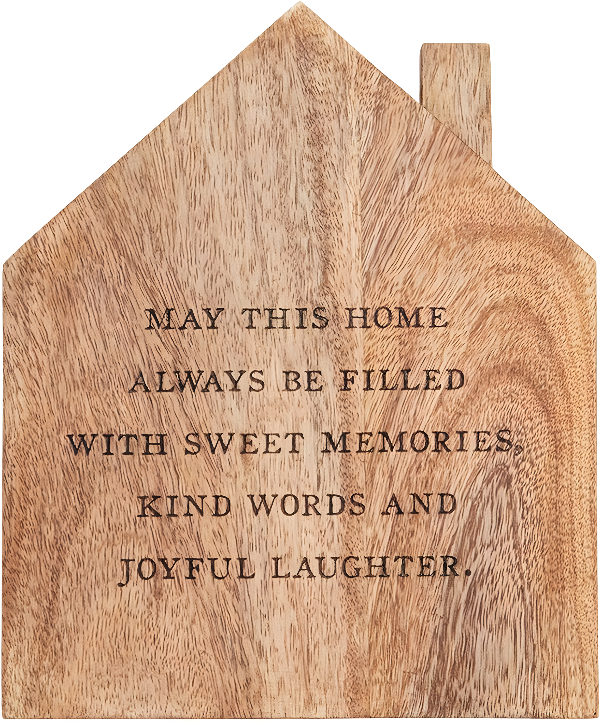 Engraved Mango Wood House Shaped Trivet, 10 1/4" x 8 1/2"