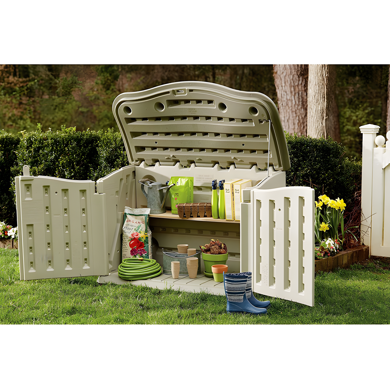 4 ft. W x 2 ft. D Plastic Horizontal Garbage Shed