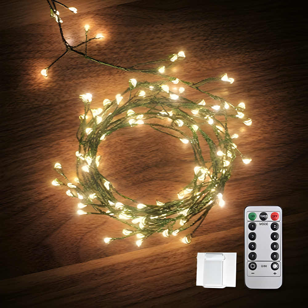 Dailyart 6feet 120 LED Starry Lights, Battery Operated Waterproof Dark Green Copper Wire Fairy Light String Light for Garland, Wreath, Patio, Garden, Wedding, Party, Xmas