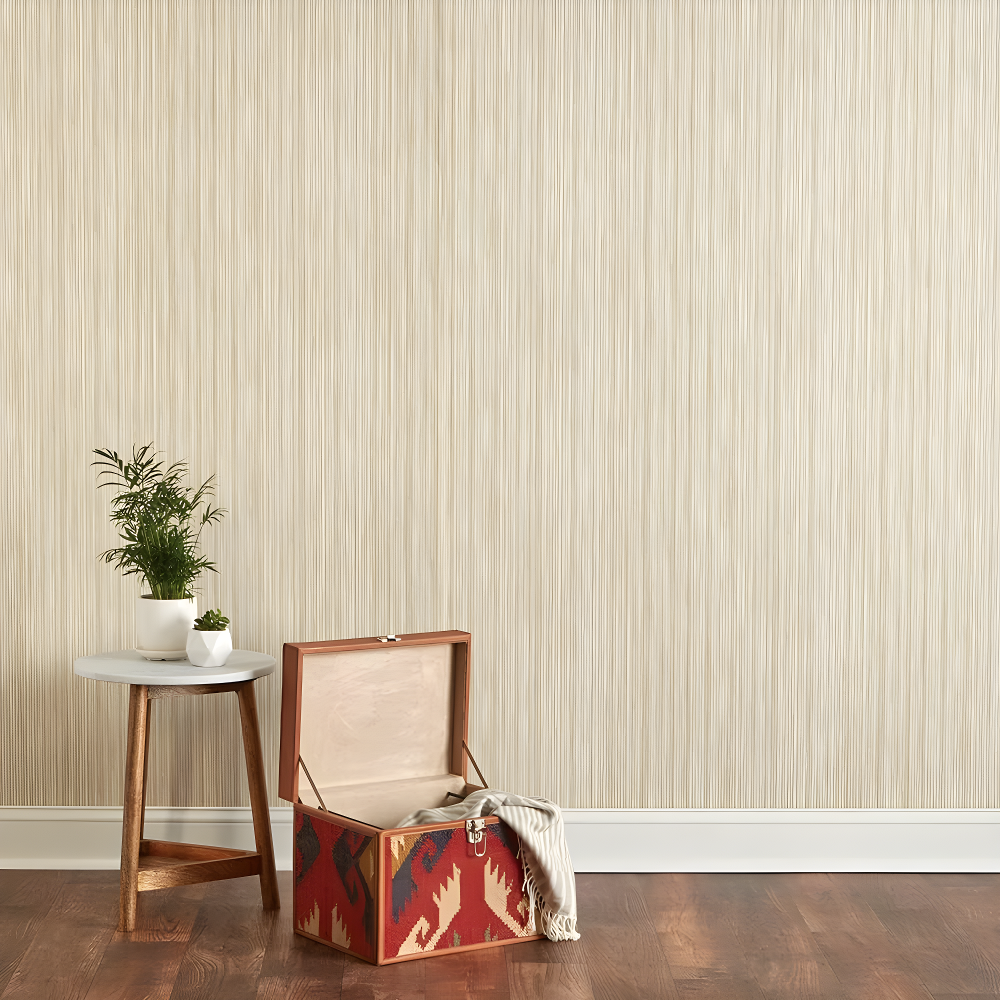 Tempaper & Co.® Faux Grasscloth Removable Peel and Stick Wallpaper, Textured Sand, 28 sq. ft.: Vinyl, Self-Adhesive, Beige