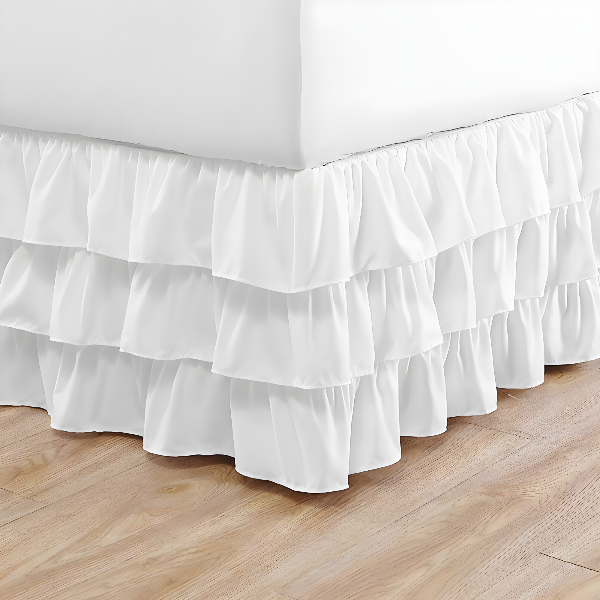 Betsey Johnson Solid White Ruffled Bed Skirt