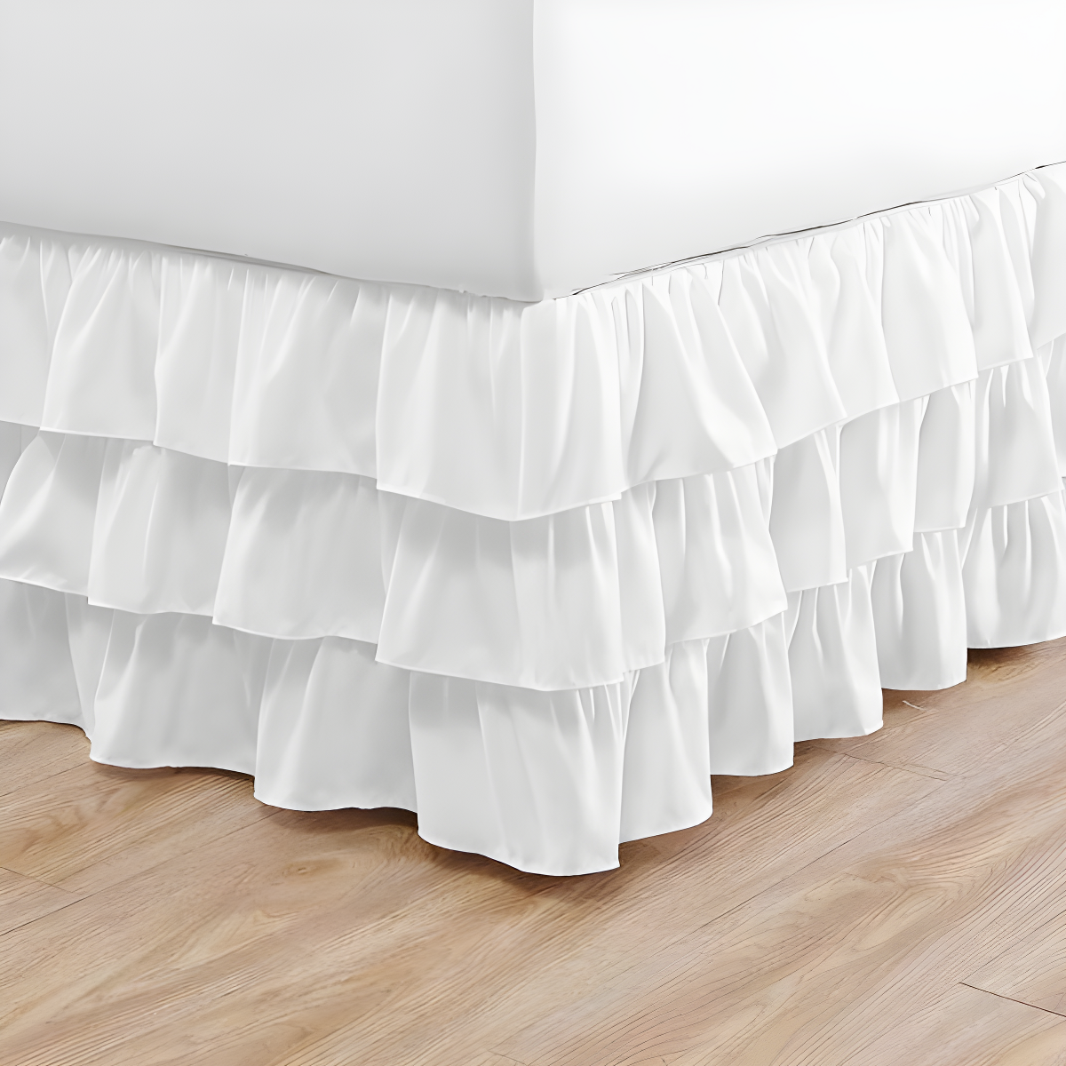 Betsey Johnson Solid White Ruffled Bed Skirt