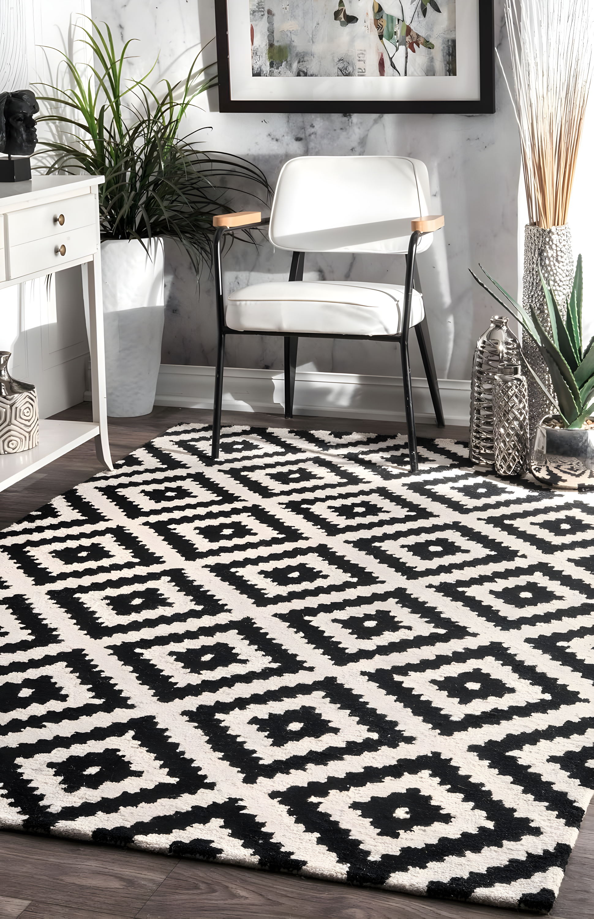 Kellee Contemporary Black 10 ft. x 14 ft. Area Rug