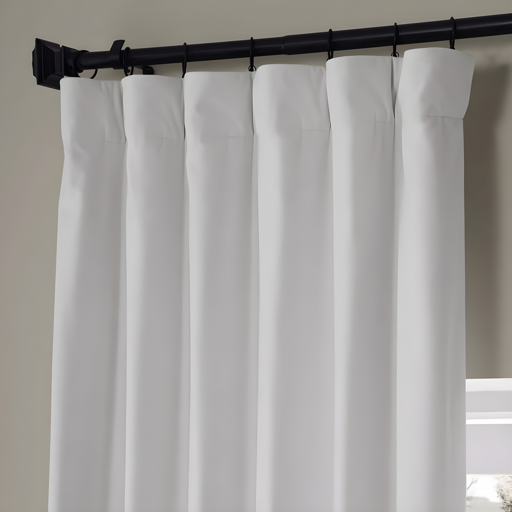Half Price Drapes Signature Misty White Plush Velvet Hotel Blackout Curtains (1 Panel), 50W X 108L