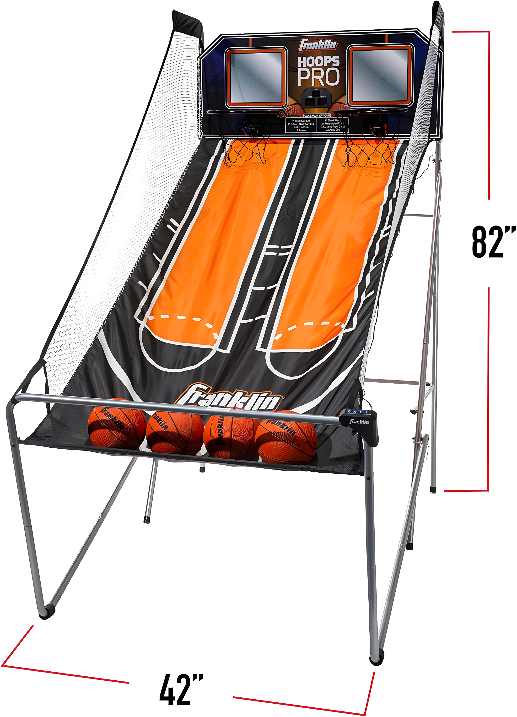 Franklin Sports Double Shot Hoops Pro Arcade Basketball, 82" x 42" x 81"