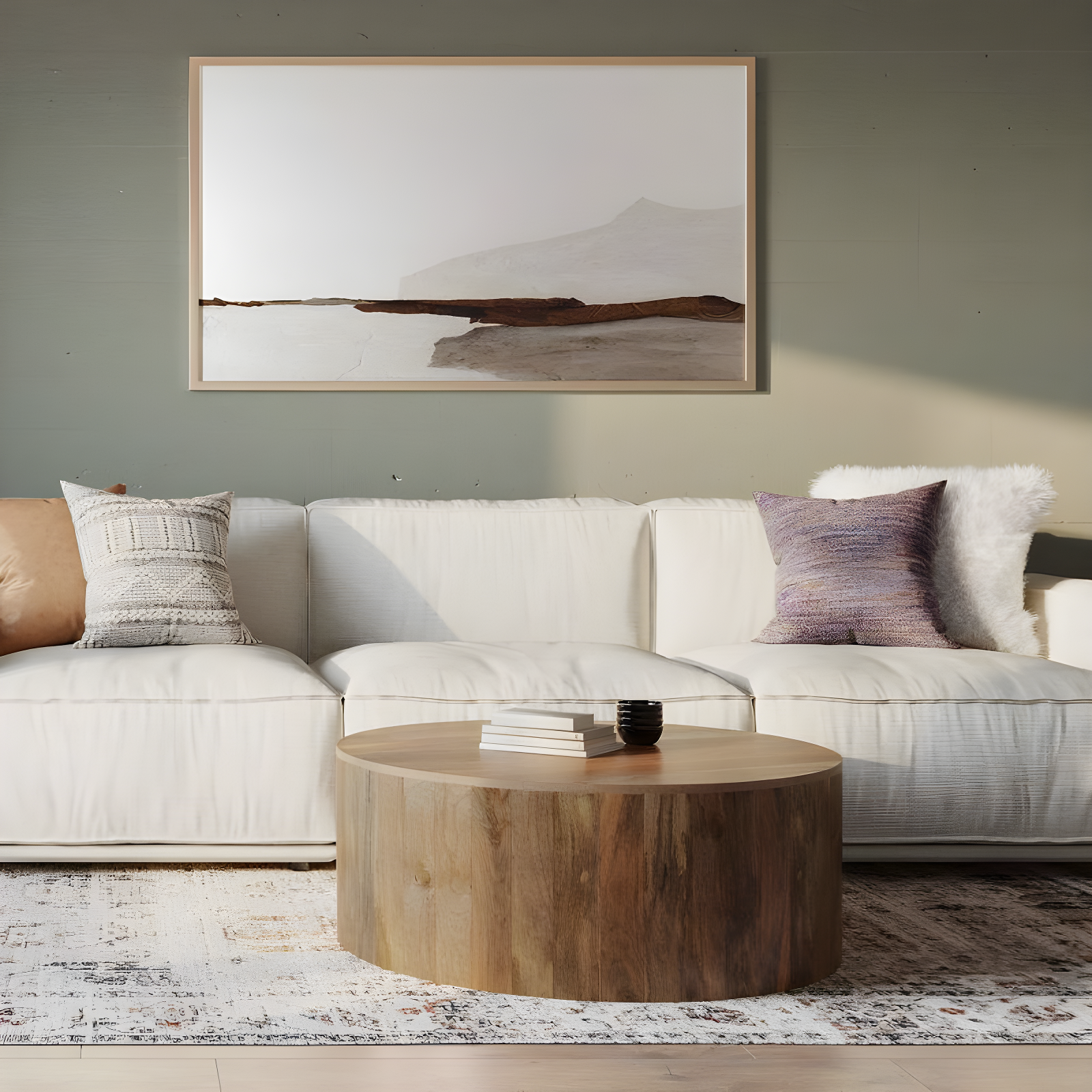 Vivenne Mango Wood Drum Coffee Table