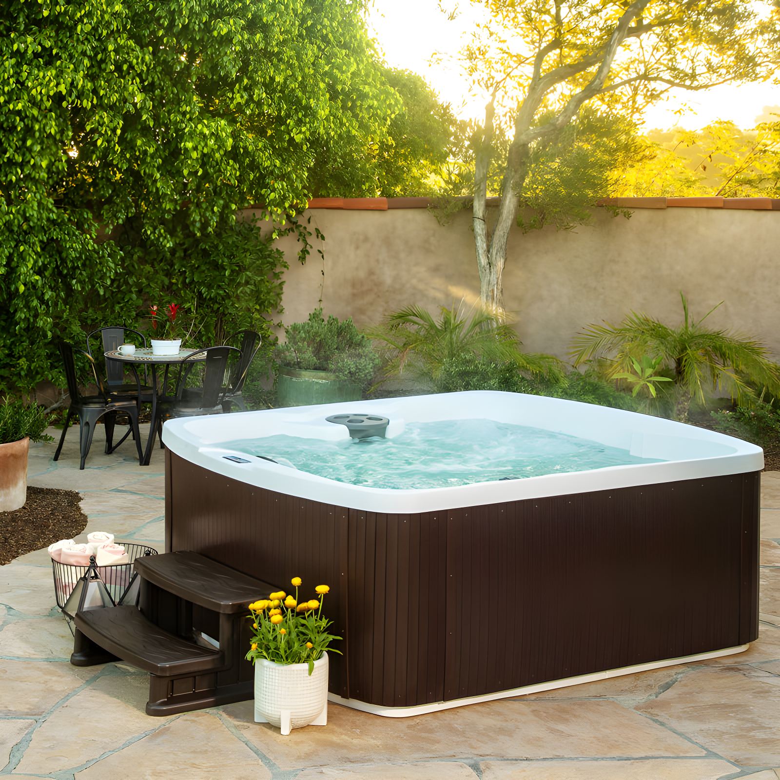 Lifesmart Spas and Saunas Lifesmart Spa Step for Square and Round Hot Tubs