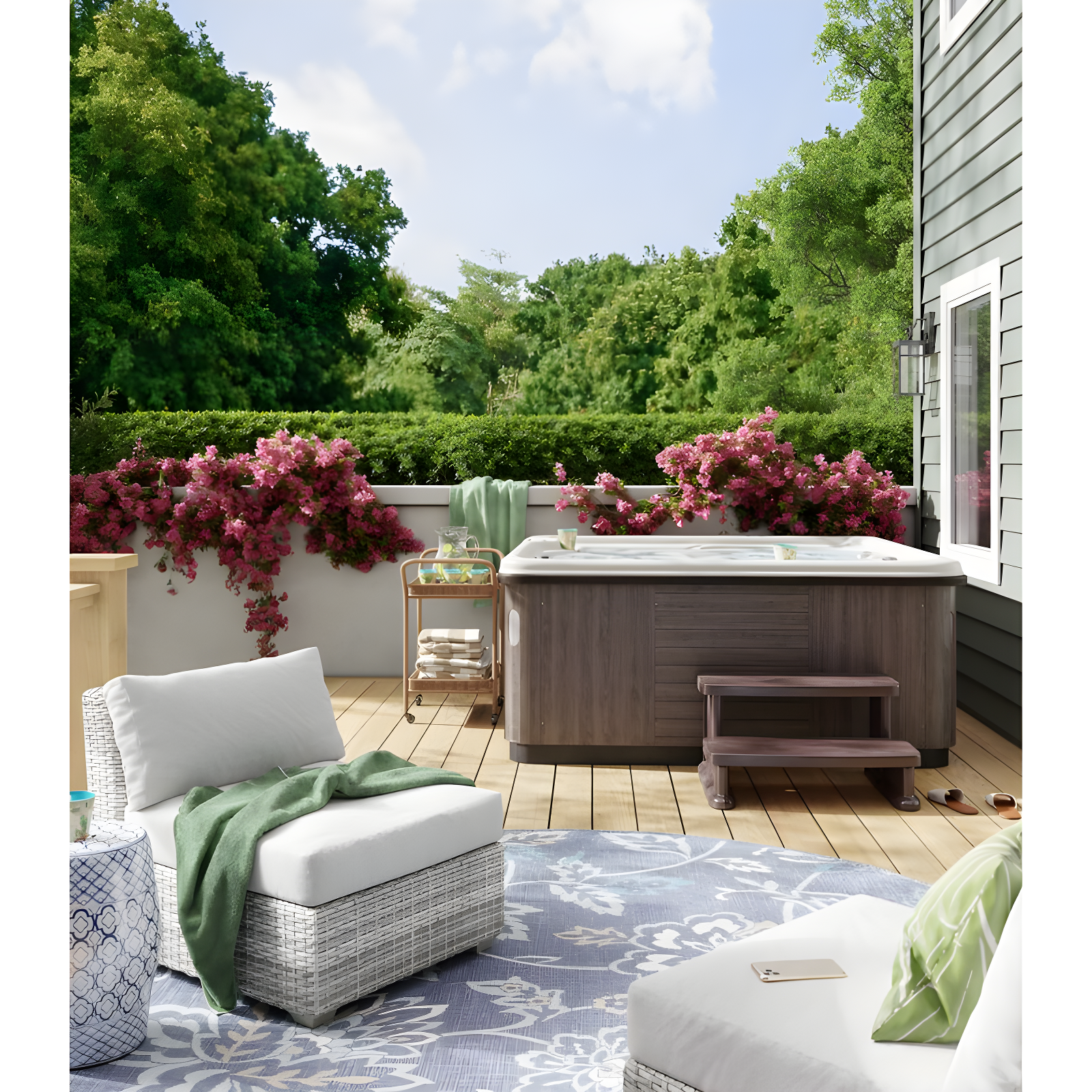 Lifesmart Spas and Saunas Lifesmart Spa Step for Square and Round Hot Tubs