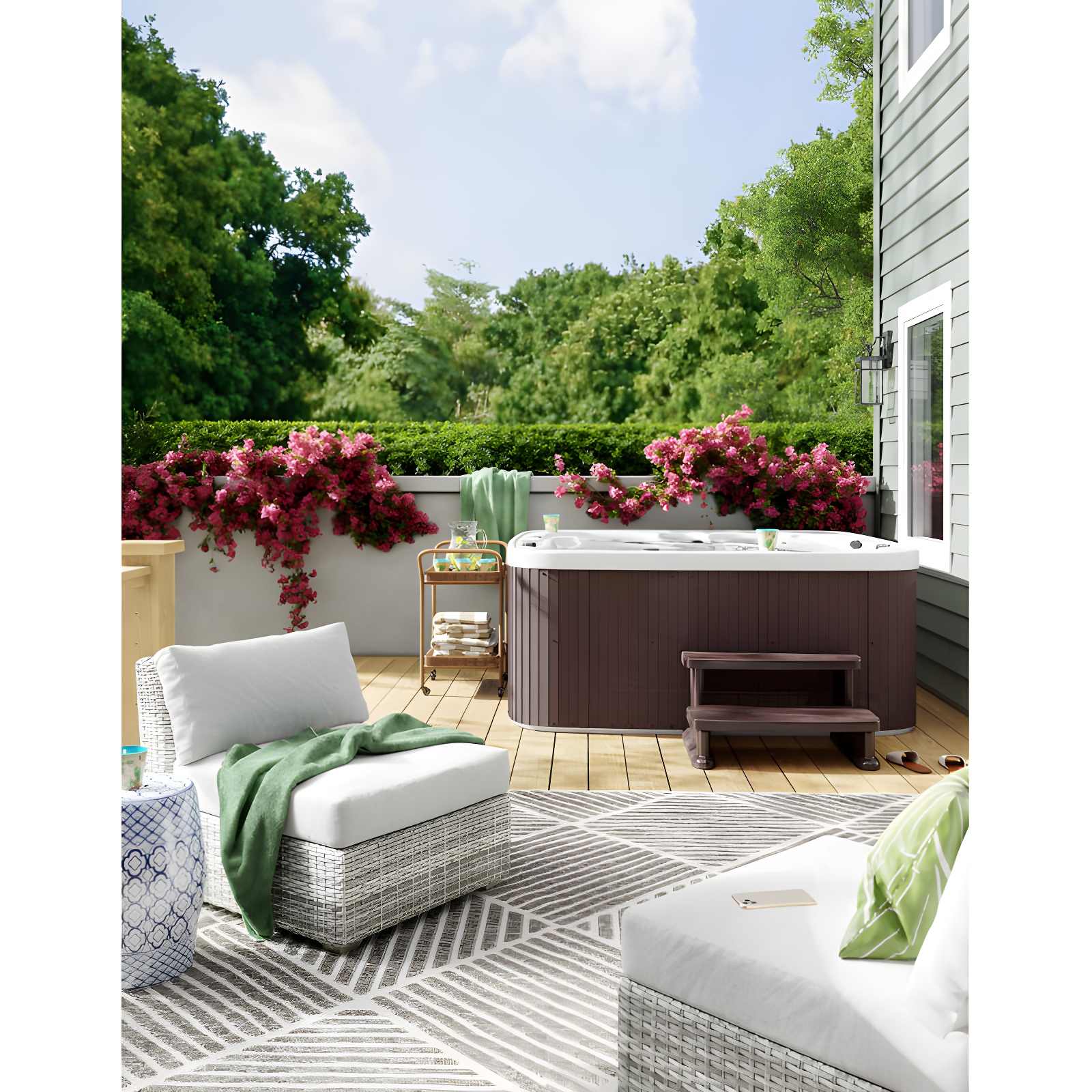 Lifesmart Spas and Saunas Lifesmart Spa Step for Square and Round Hot Tubs