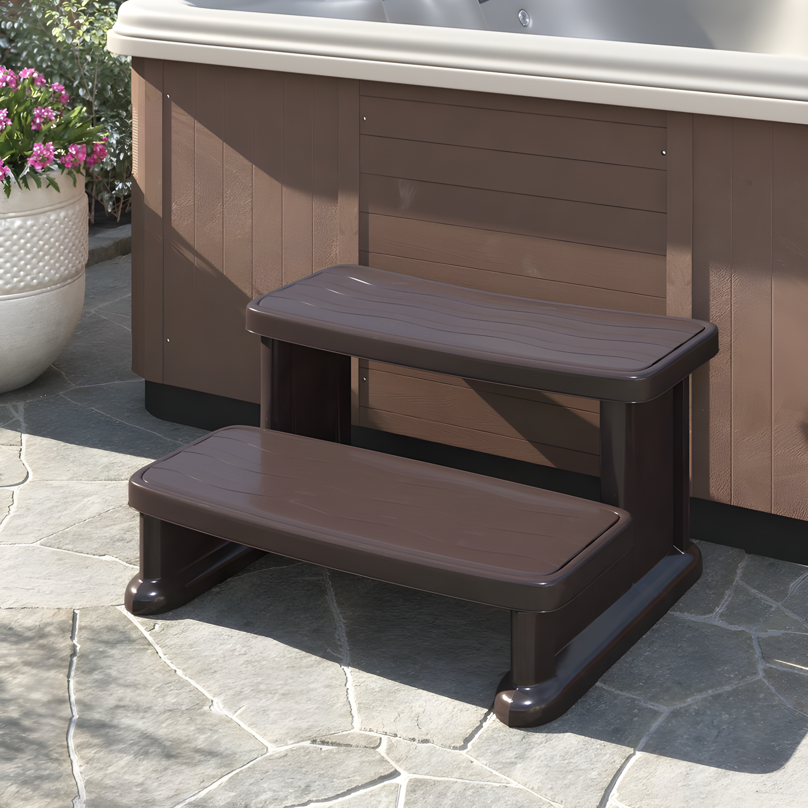 Lifesmart Spas and Saunas Lifesmart Spa Step for Square and Round Hot Tubs