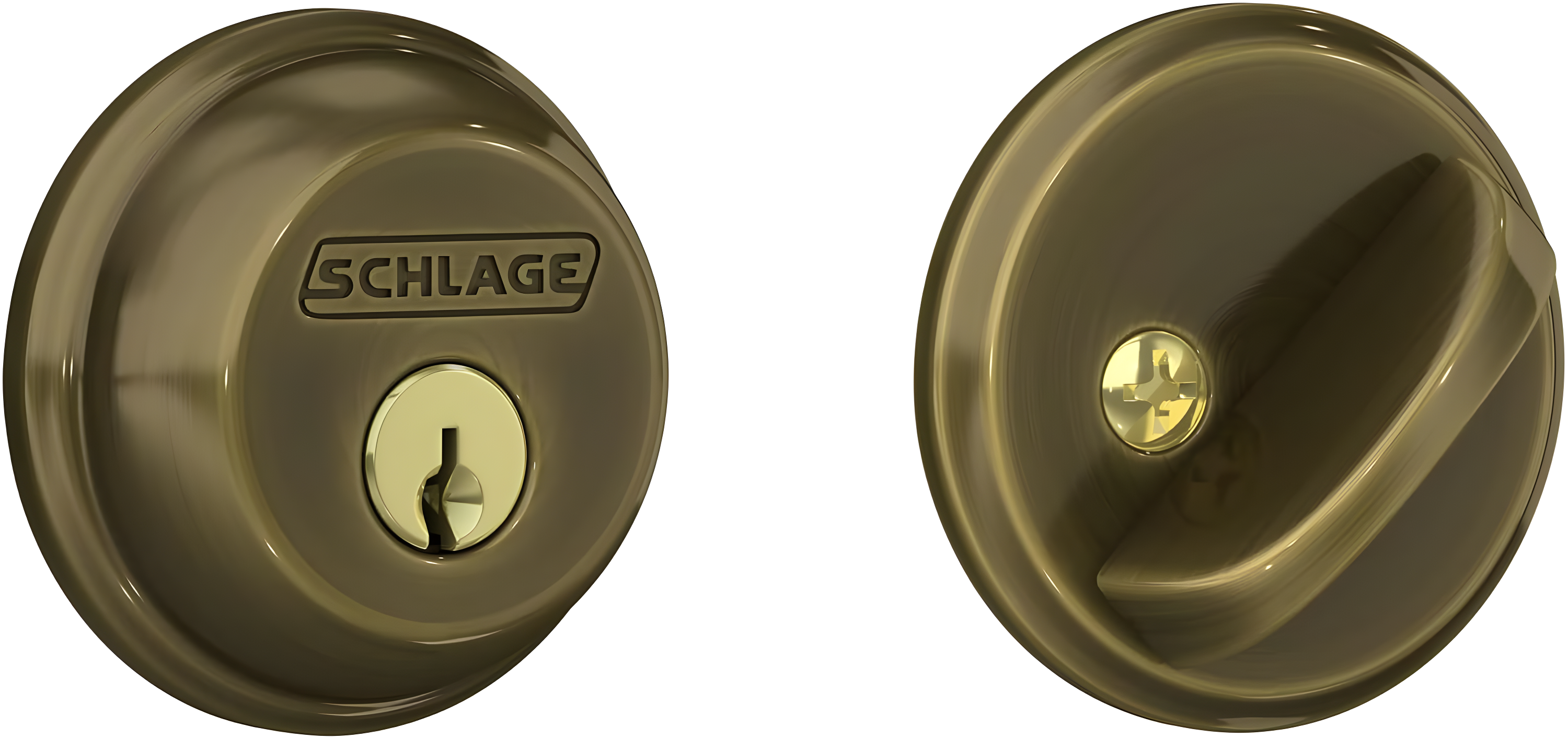 B60 Series Antique Brass Single Cylinder Deadbolt Certified Highest for Security and Durability