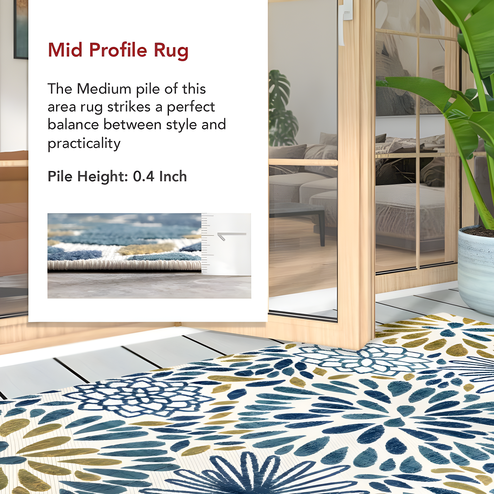 Nuloom Monique Floral & Paisley 7x9 Indoor/Outdoor Area Rug for Living Room Patio Deck Front Porch Kitchen, Teal/Ivory