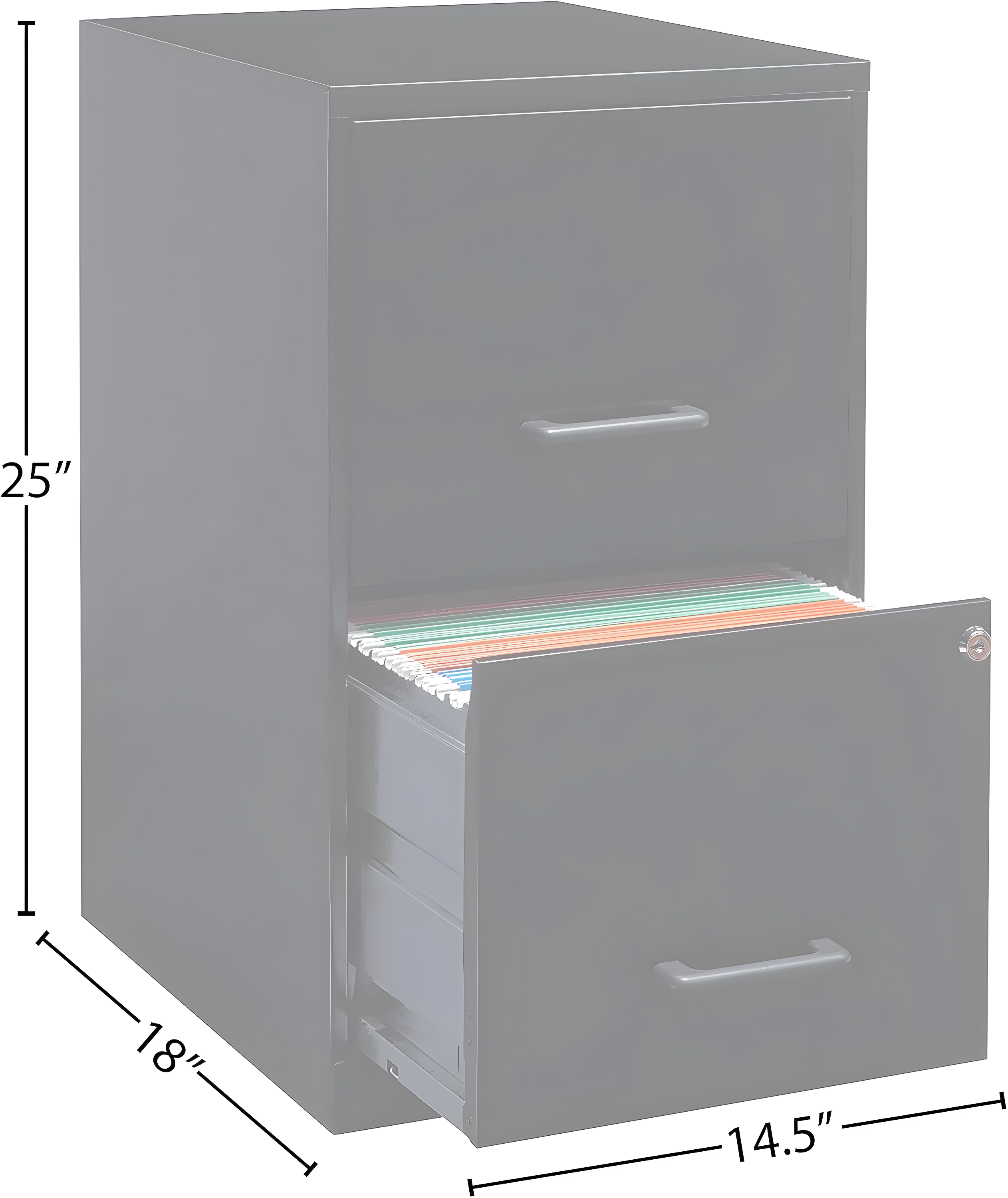 Lorell Soho 14.3'' Wide 2 -Drawer Steel File Cabinet