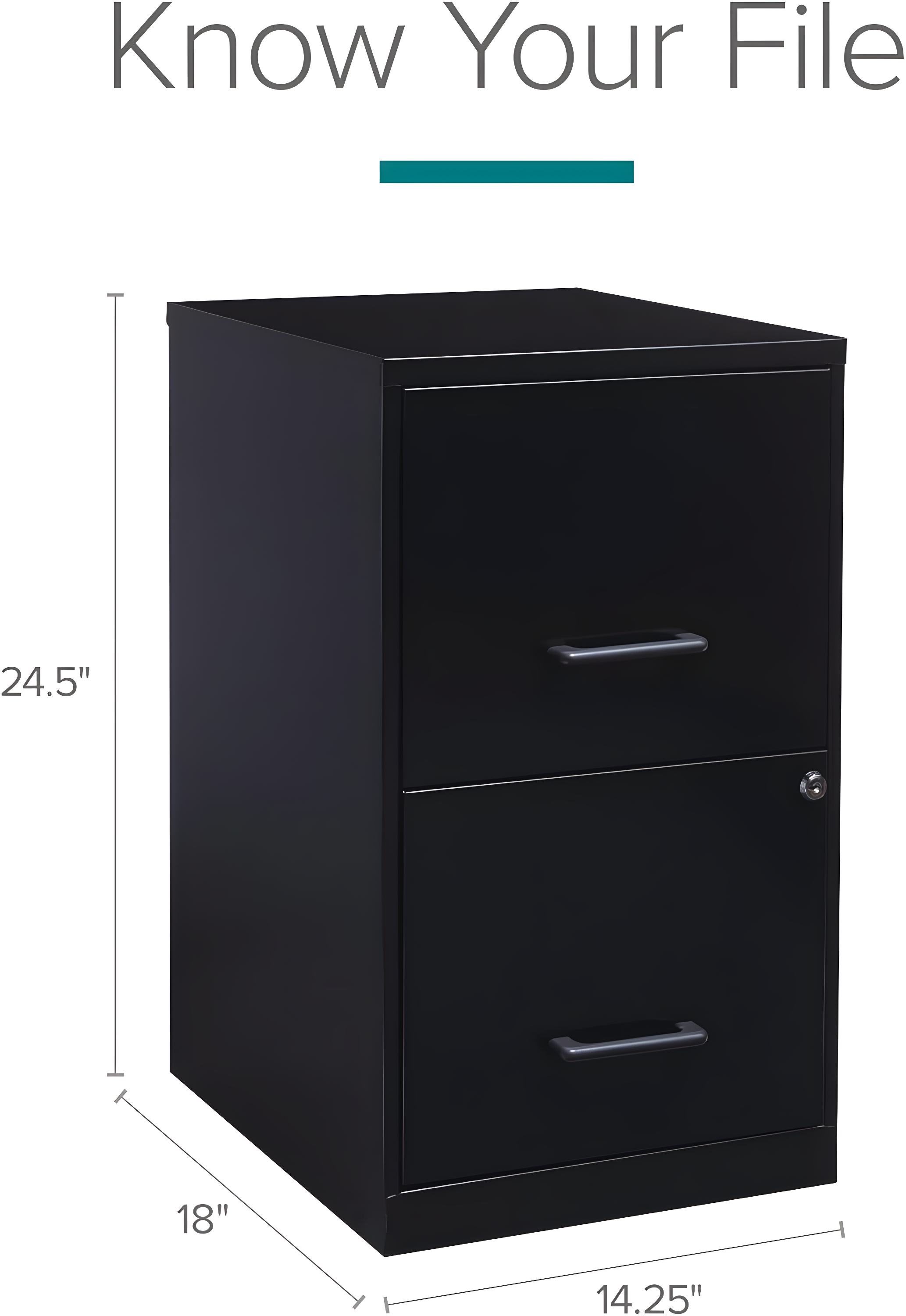 Lorell Soho 14.3'' Wide 2 -Drawer Steel File Cabinet