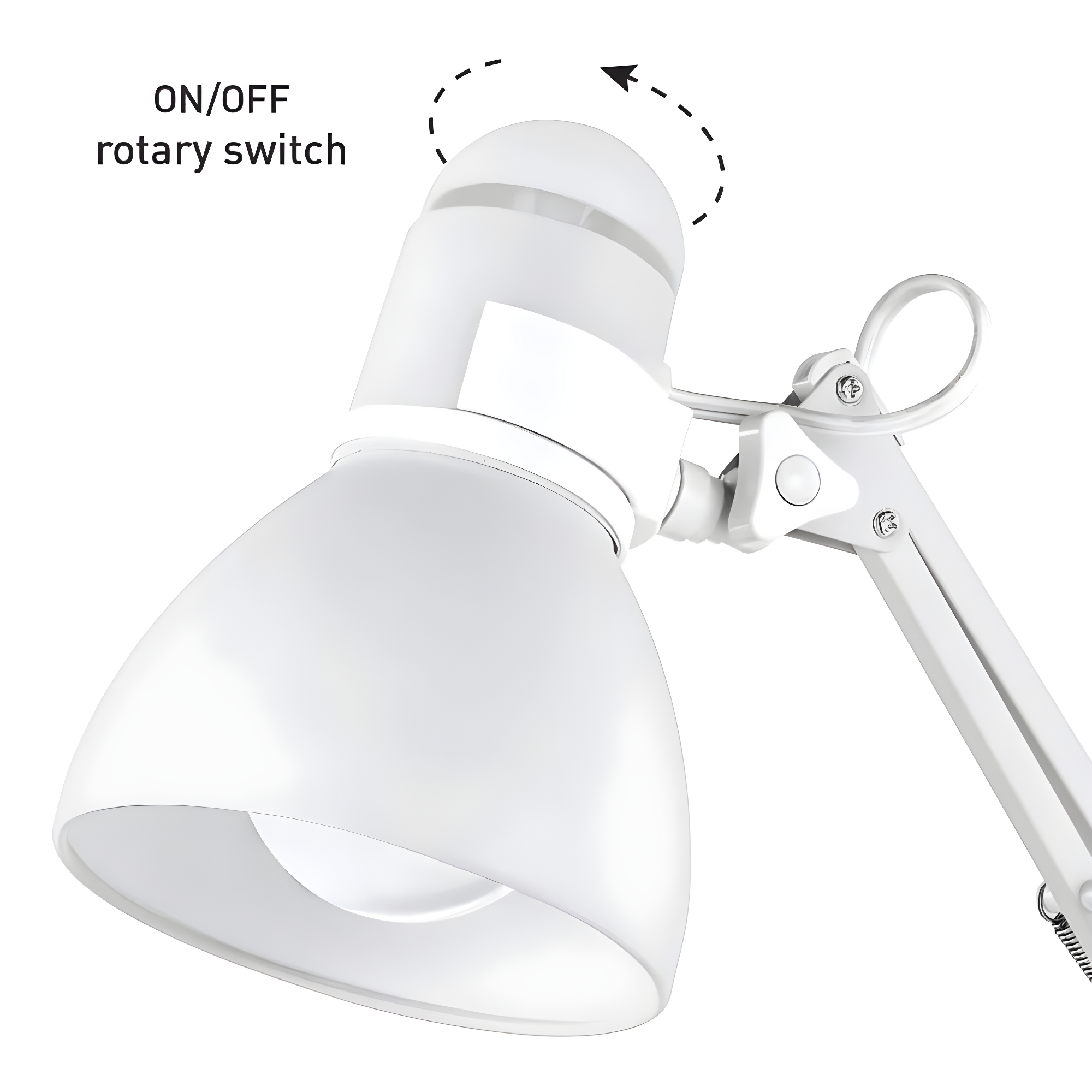 28" Architect Swing Arm Kids' Desk Lamp Matte White - Globe Electric: UL Listed, Metal Shade, 60W Max
