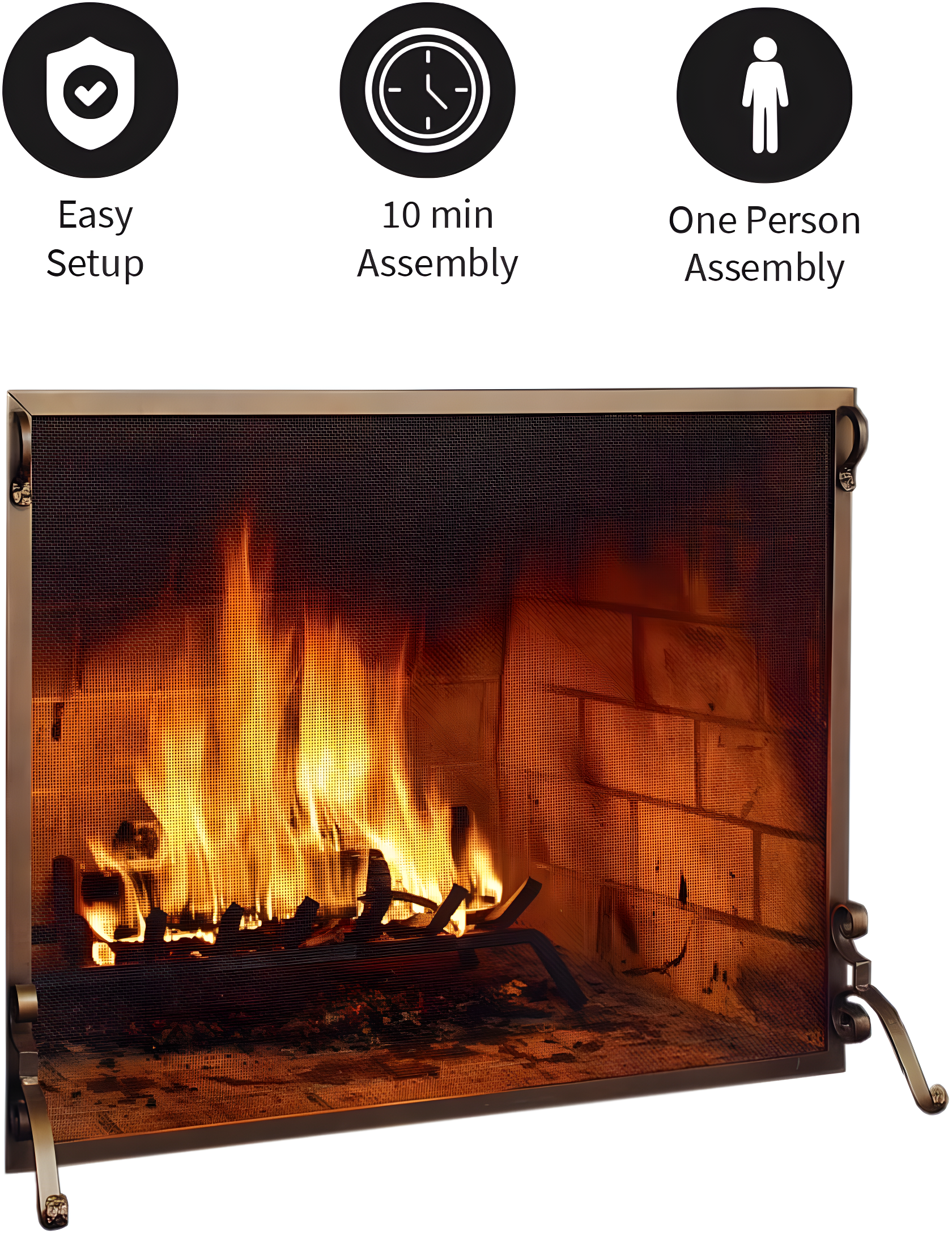 Plow & Hearth Steel Fireplace Screen