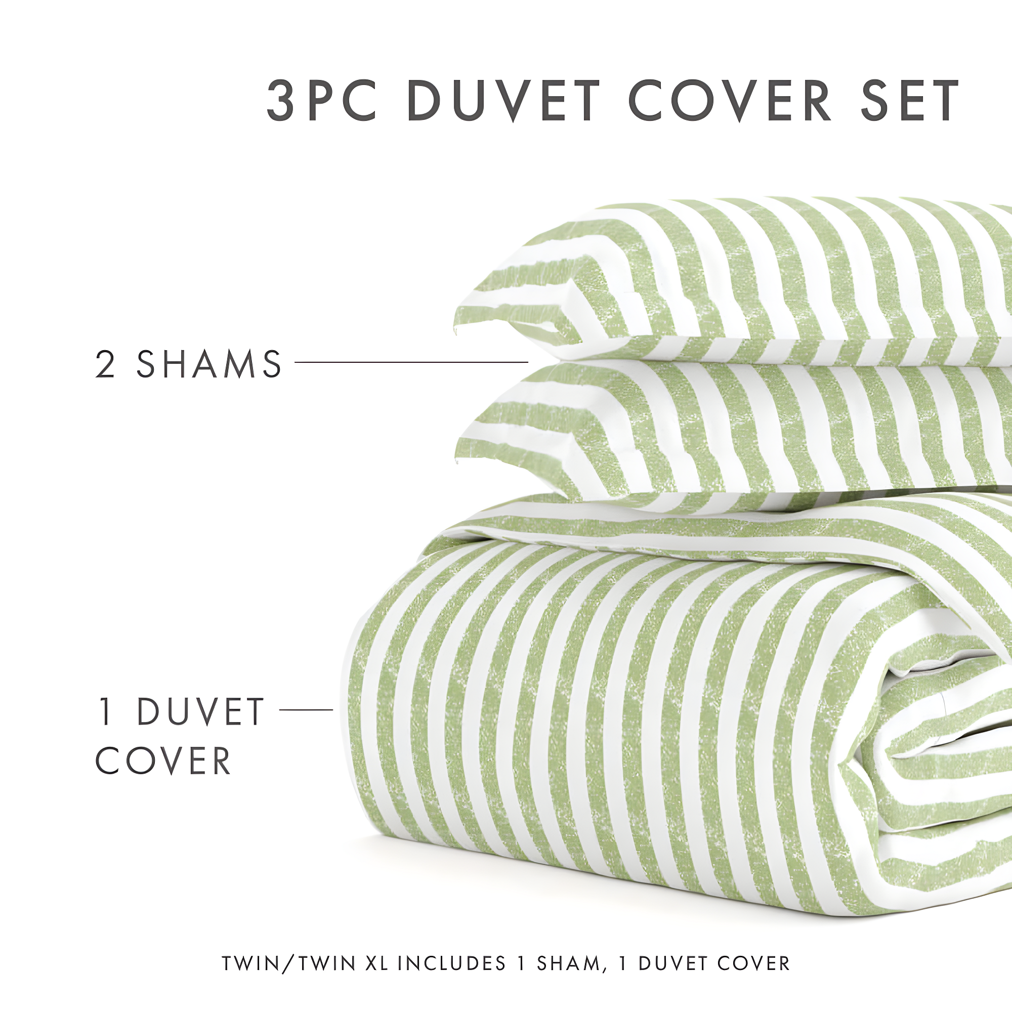 Becky Cameron 3 Piece Rugged Stripe Pattern Duvet Cover Set