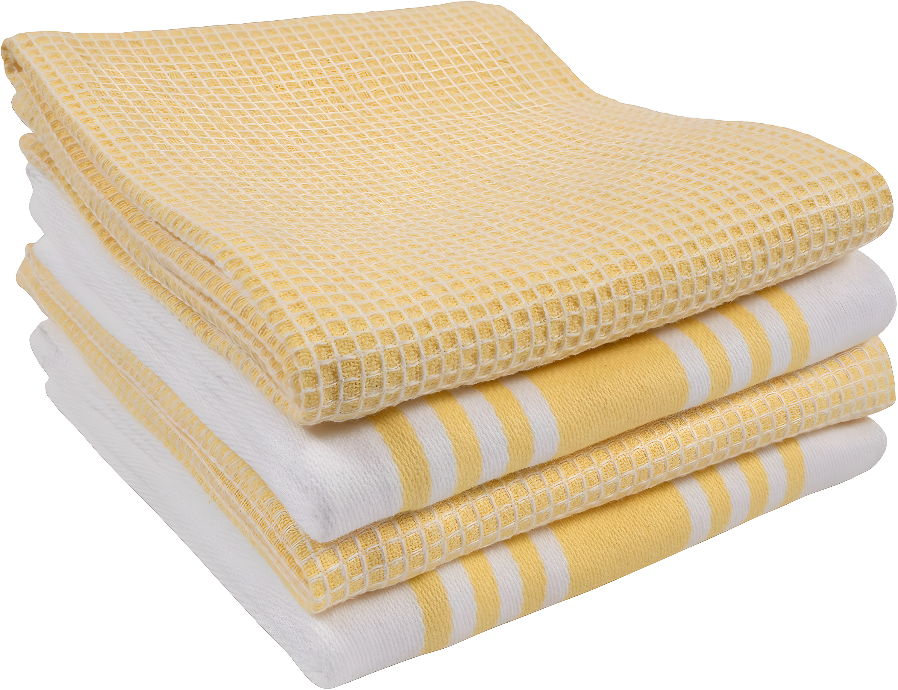KAF Home Madison Set of 4 Absorbent, Durable and Soft Kitchen Towels | 18" x 28"  - Sunshine