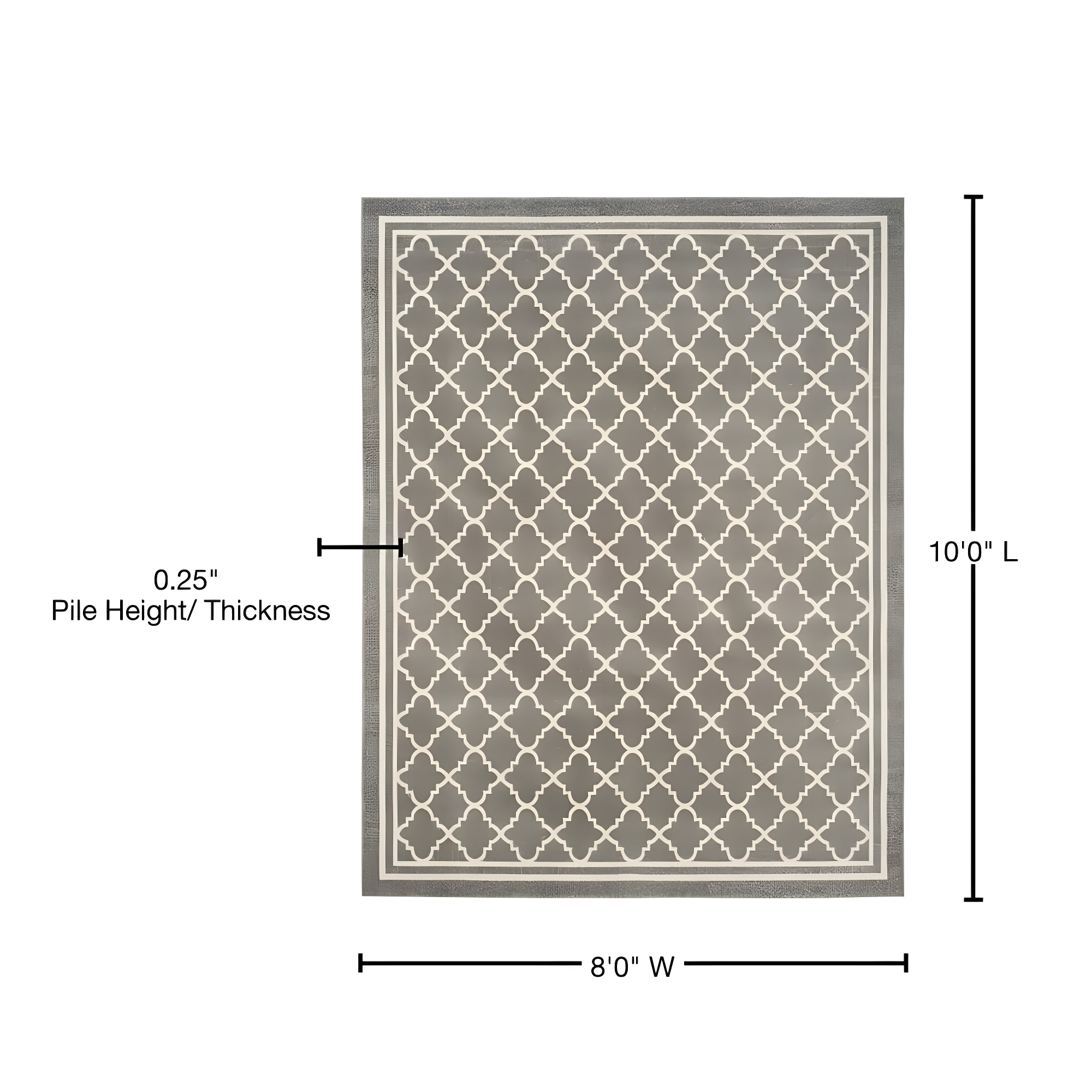 Amherst AMT422 Power Loomed Indoor Area Rug - Dark Grey/Beige - 8'x10' - Safavieh