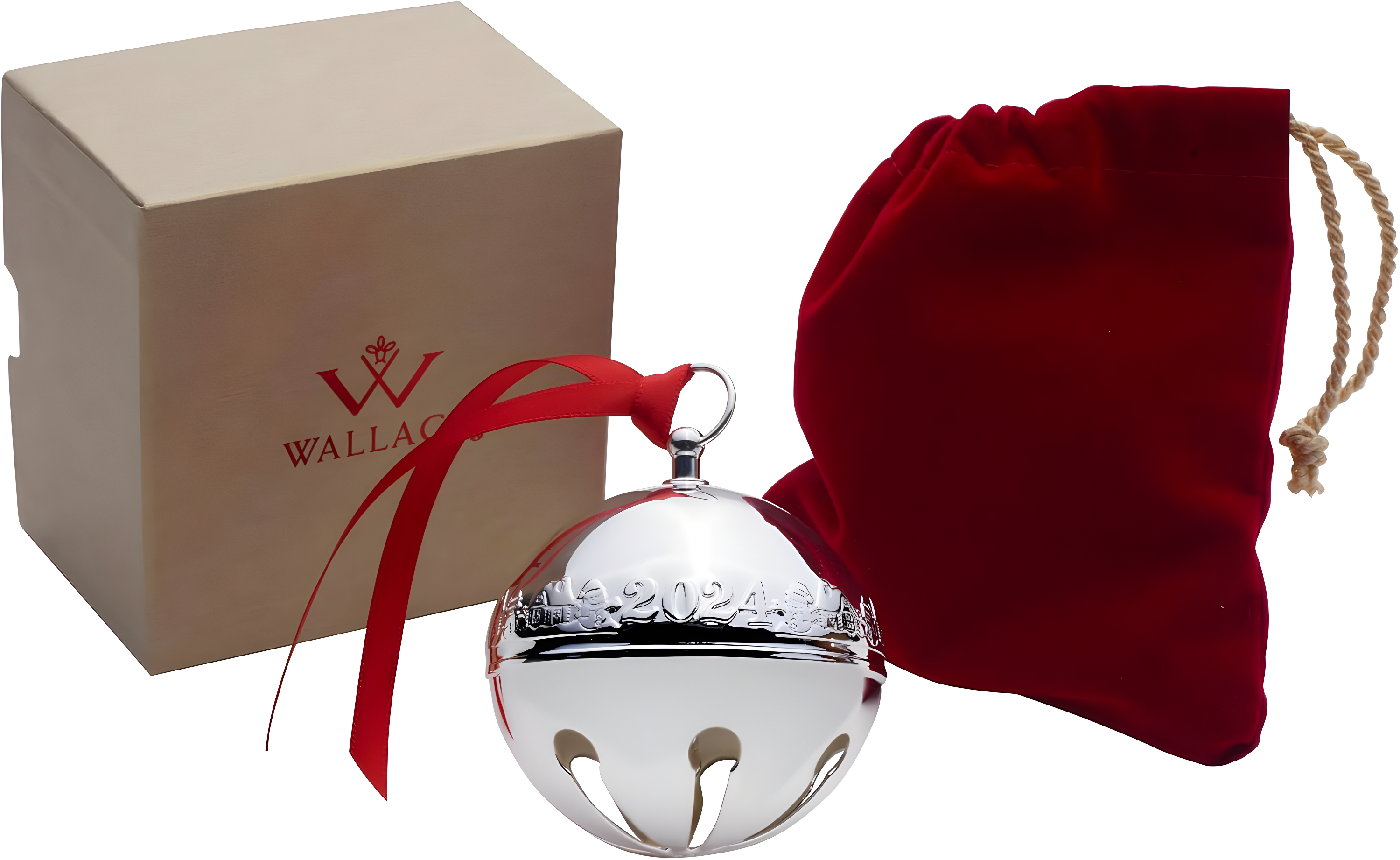 Wallace Annual Silver Plated 2024 Sleigh Bell Ornament 54th. Anniversary Edition