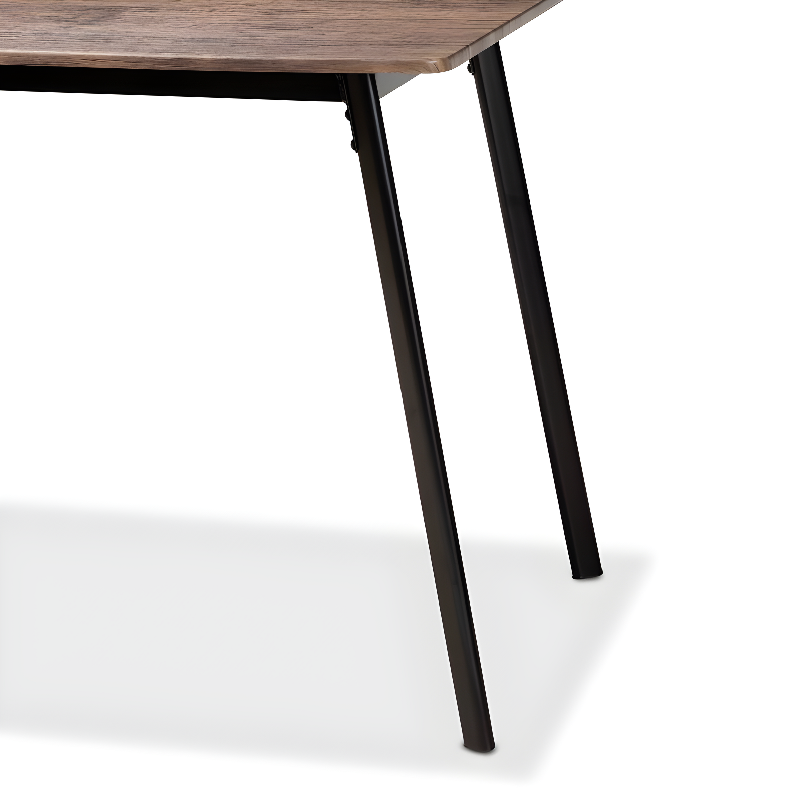 Calder Wood and Metal Dining Table Walnut Brown/Black - Baxton Studio