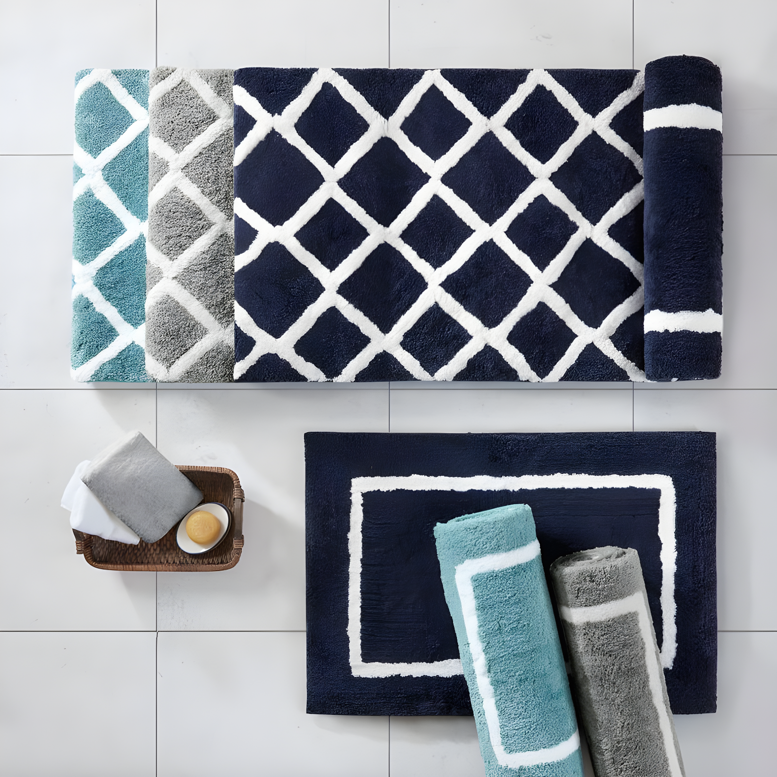 Madison Park Bittman Reversible High Pile Tufted Bath Rug