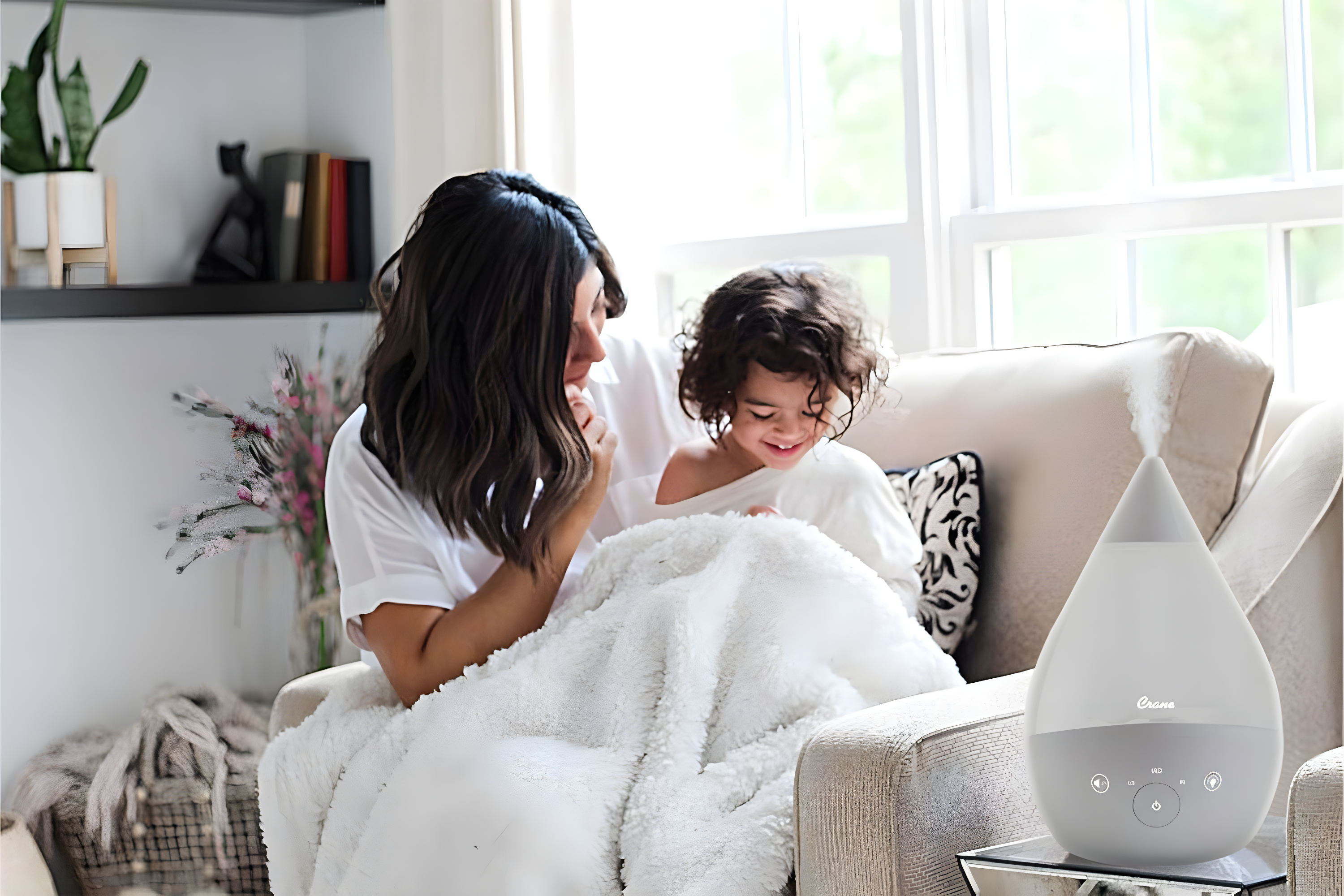 Crane USA Drop 2.0 , 4-in-1 Cool-Mist Humidifier with Aroma Tray & Sound Machine