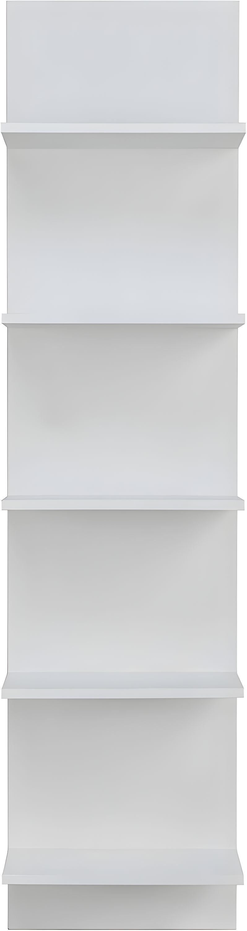 Danya B. 47" x 11.7" Wide Vertical Column Wall Shelf White: Laminated MDF, 5-Tier Storage, Includes Mounting Hardware