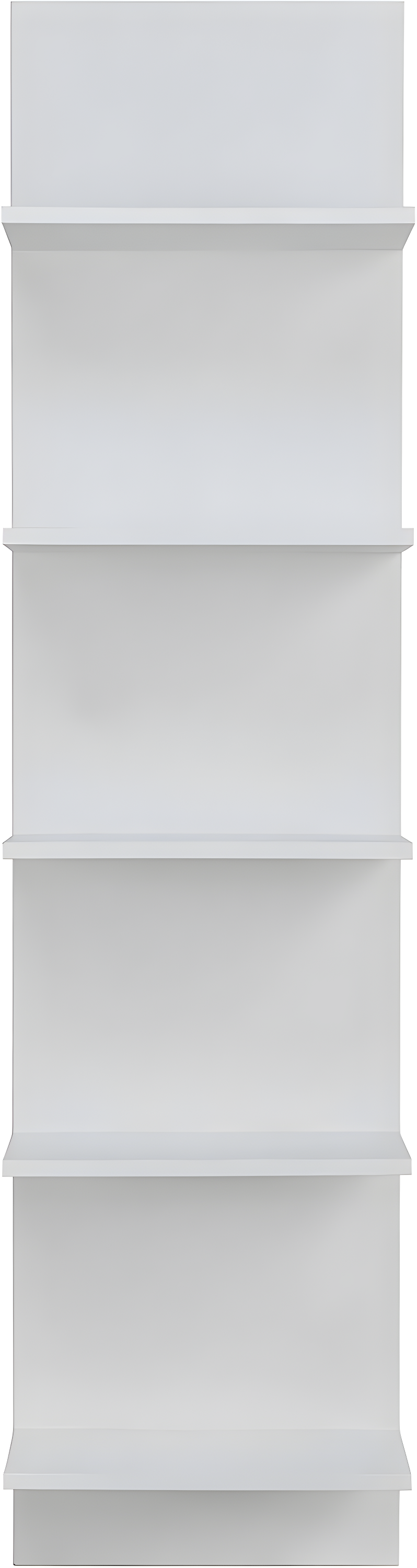 Danya B. 47" x 11.7" Wide Vertical Column Wall Shelf White: Laminated MDF, 5-Tier Storage, Includes Mounting Hardware