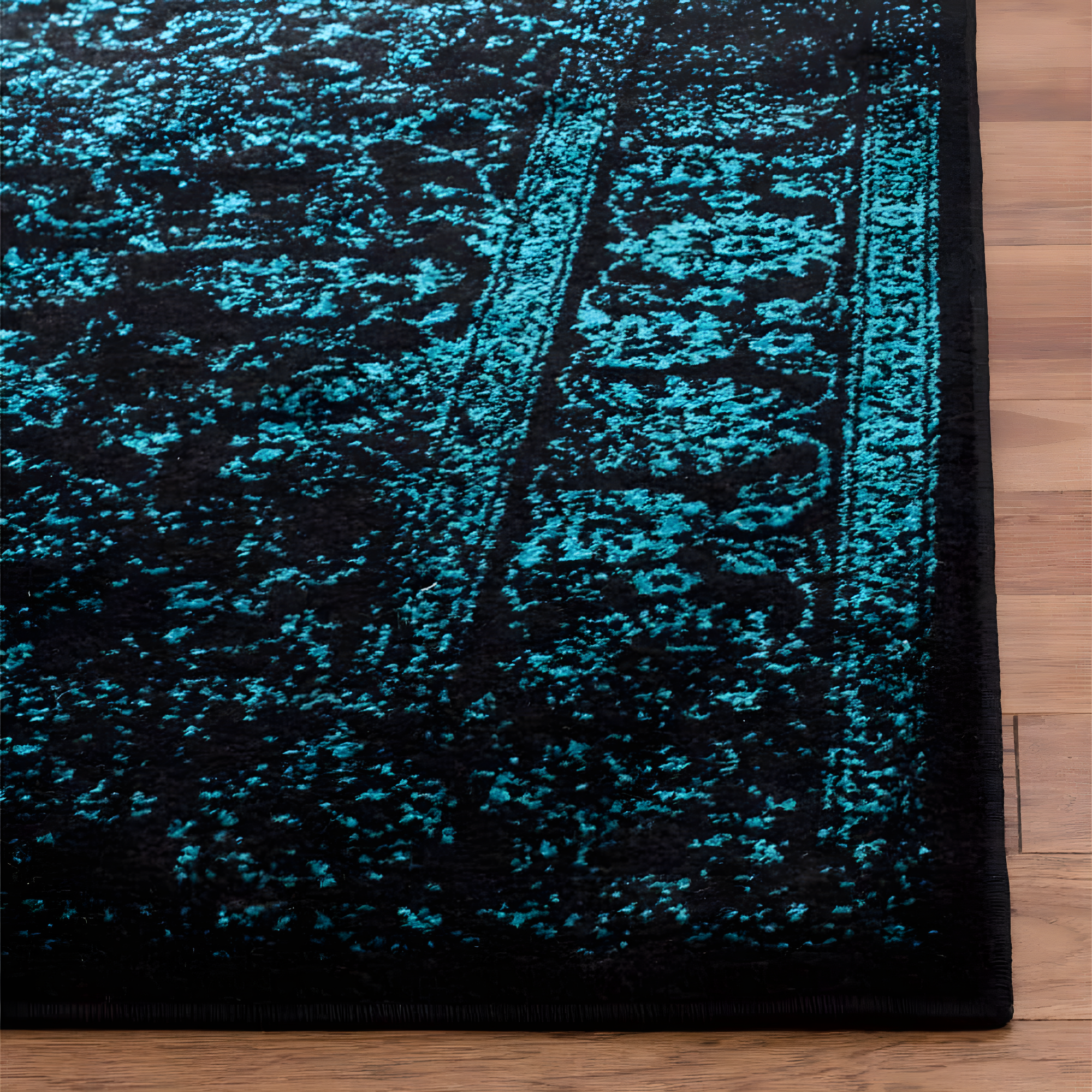 Adirondack ADR109 Machine Made Indoor Area Rug - Black/Teal - 8'x10' - Safavieh