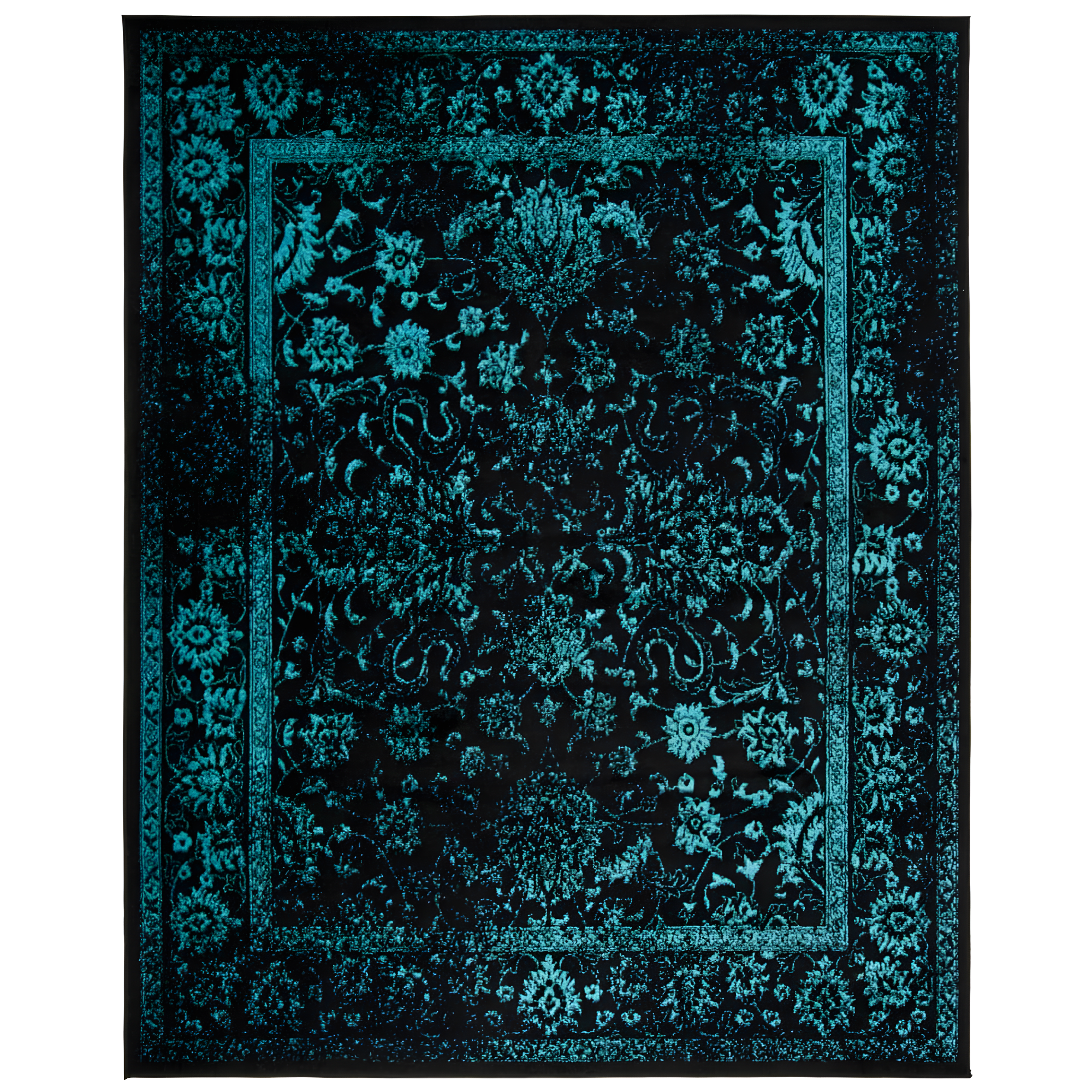 Adirondack ADR109 Machine Made Indoor Area Rug - Black/Teal - 8'x10' - Safavieh