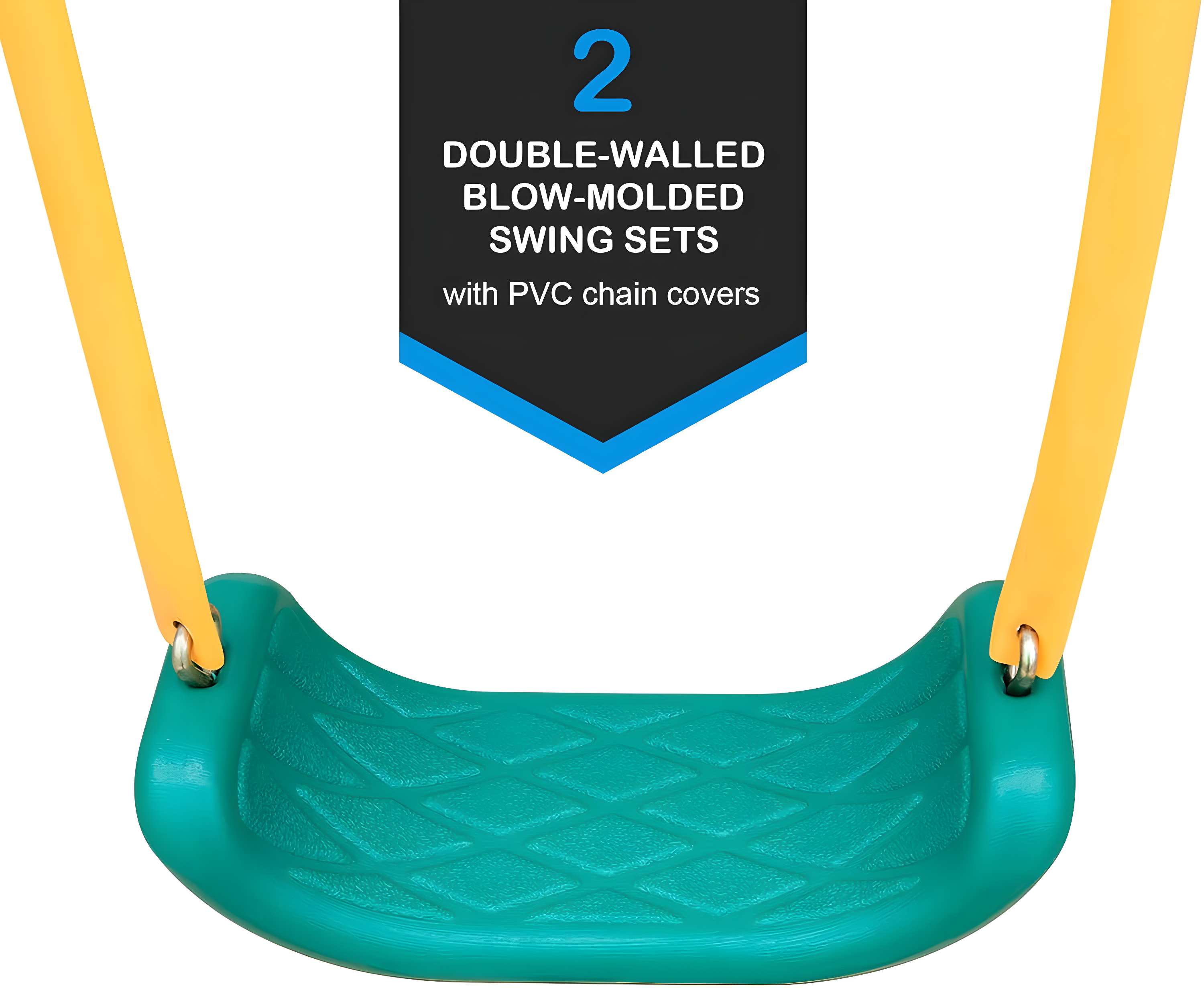 Swing Set for Backyard Outdoor Heavy Duty A-Frame Metal Playset with Seesaw, 2 Swings, Slide and Glider for Kids Toddlers