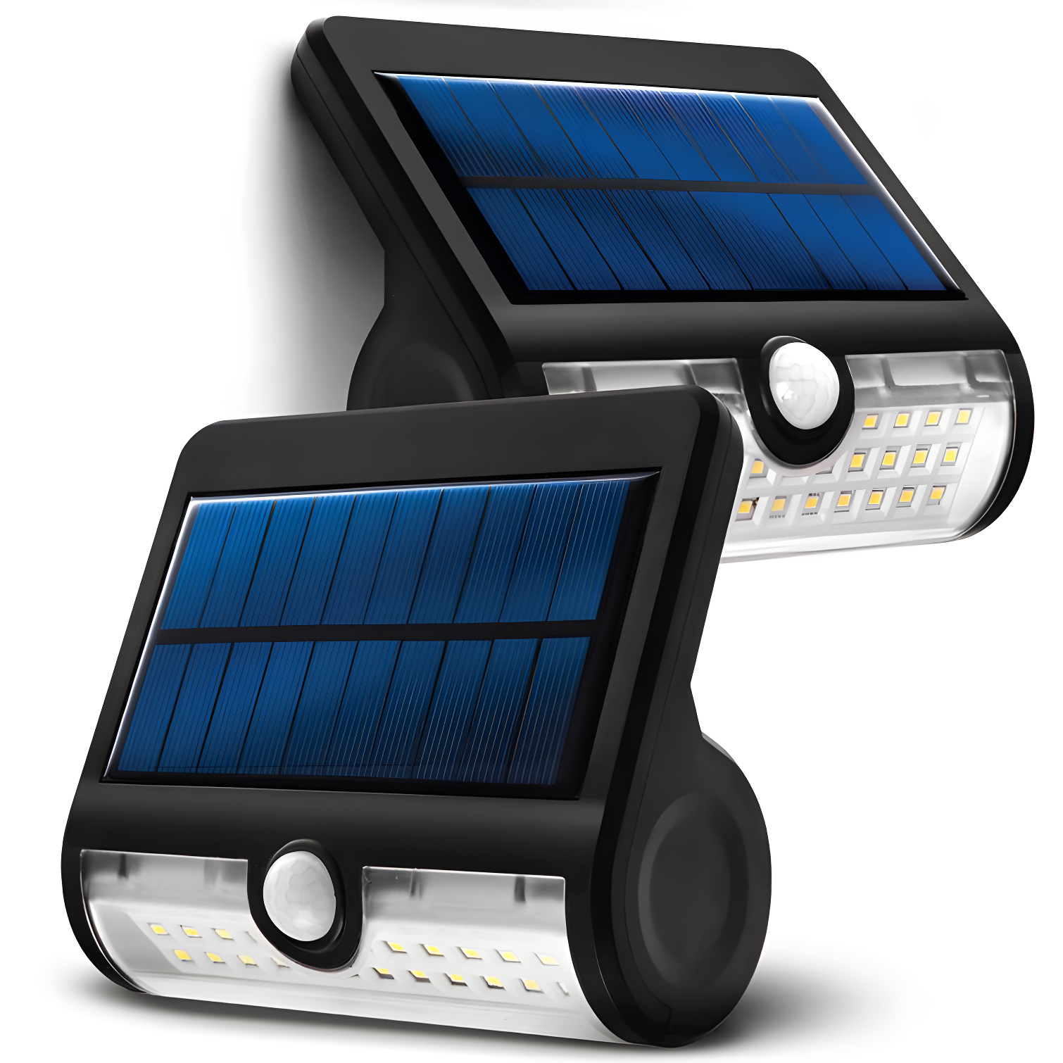 Home Zone Security 1 - Head LED Solar Powered Dusk to Dawn Outdoor Security Wall Pack with Motion Sensor (Set of 2)