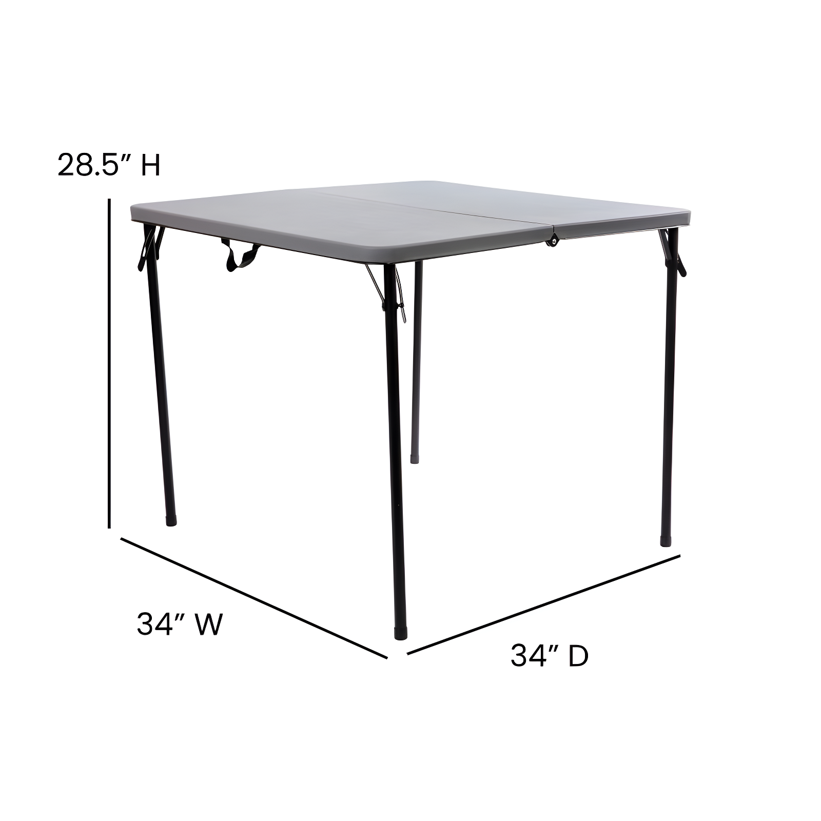 Noah 2.83' Square Plastic Folding Event Table with Carrying Handle by Flash Furniture