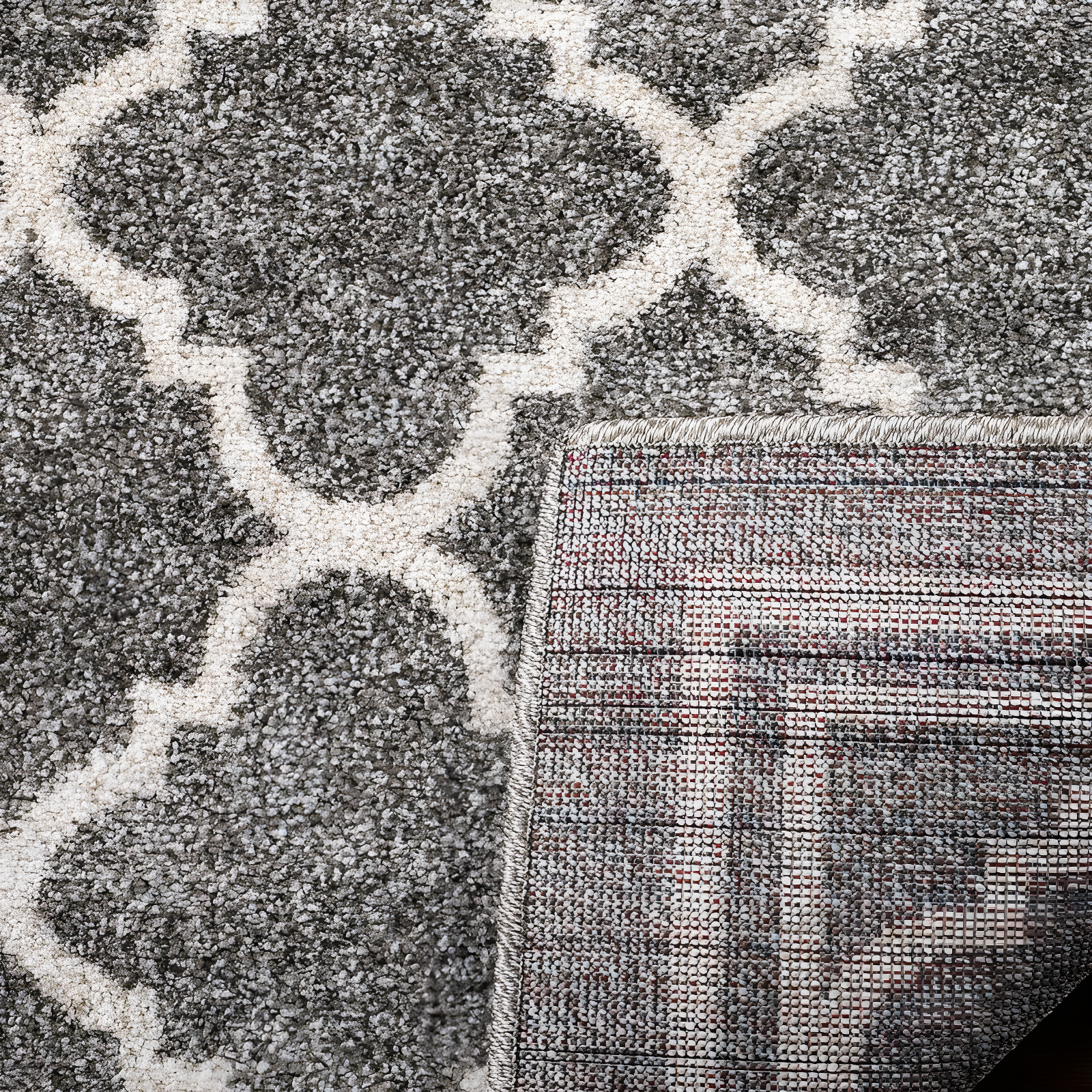 Amherst AMT422 Power Loomed Indoor Area Rug - Dark Grey/Beige - 8'x10' - Safavieh
