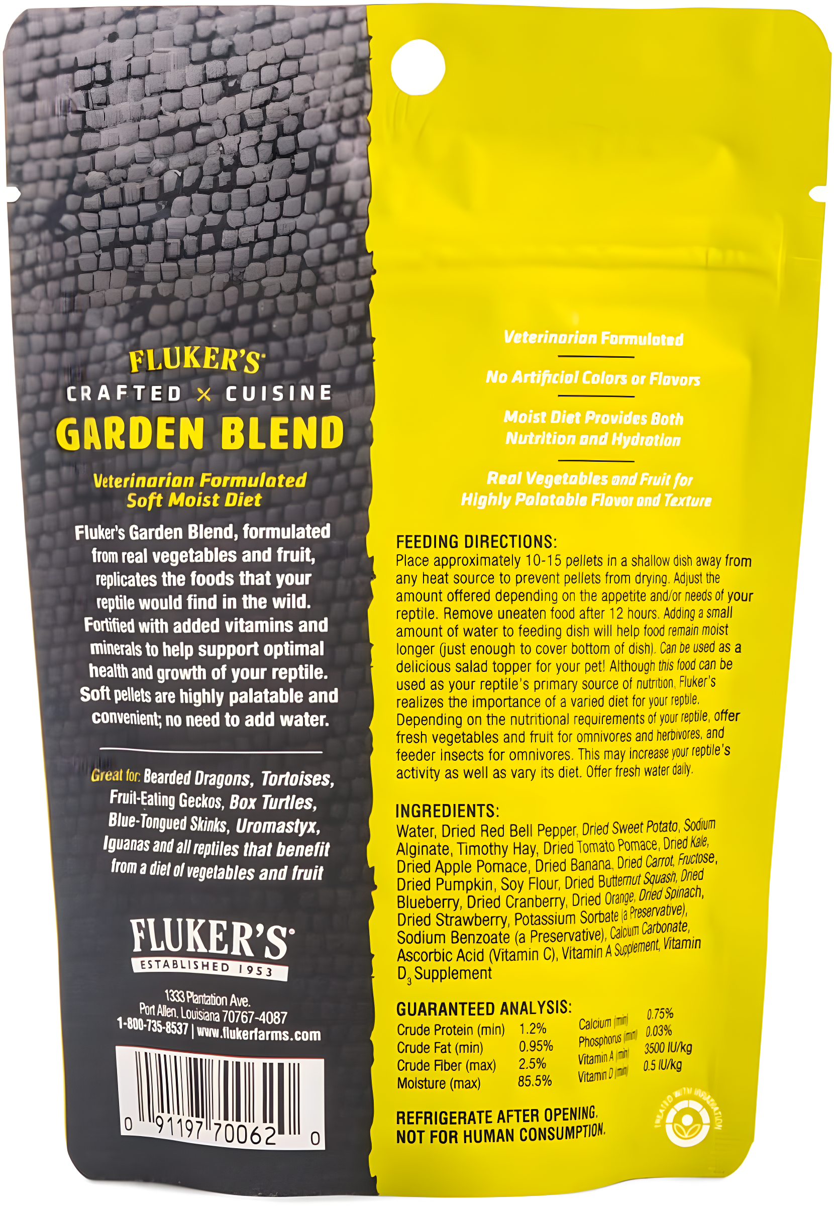 Flukers Crafted Cuisine Garden Blend Reptile Diet [Reptile, Foods Dry] 6.75 oz