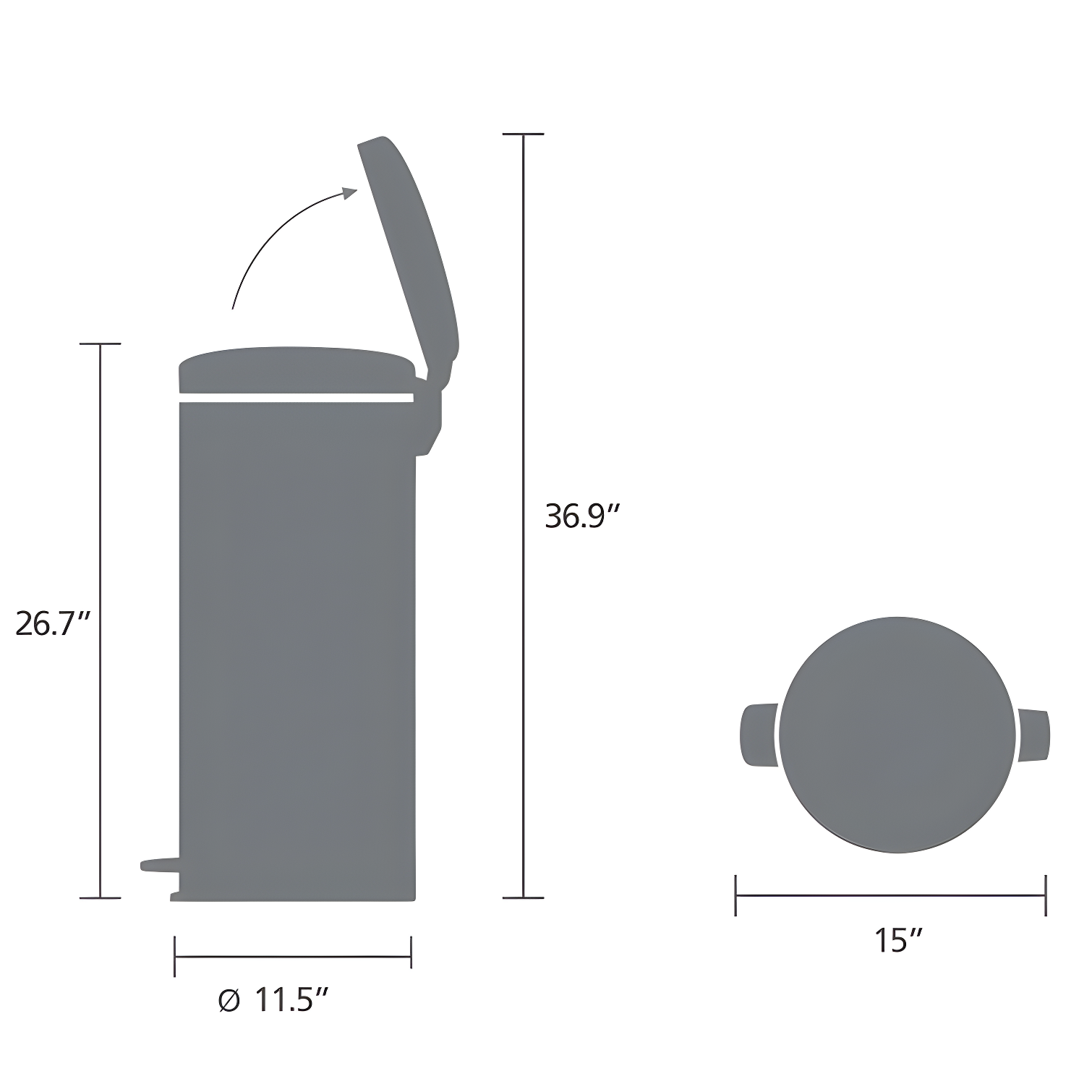 Brabantia NewIcon Step On Trash Can, 8 Gallon (30 Liter)
