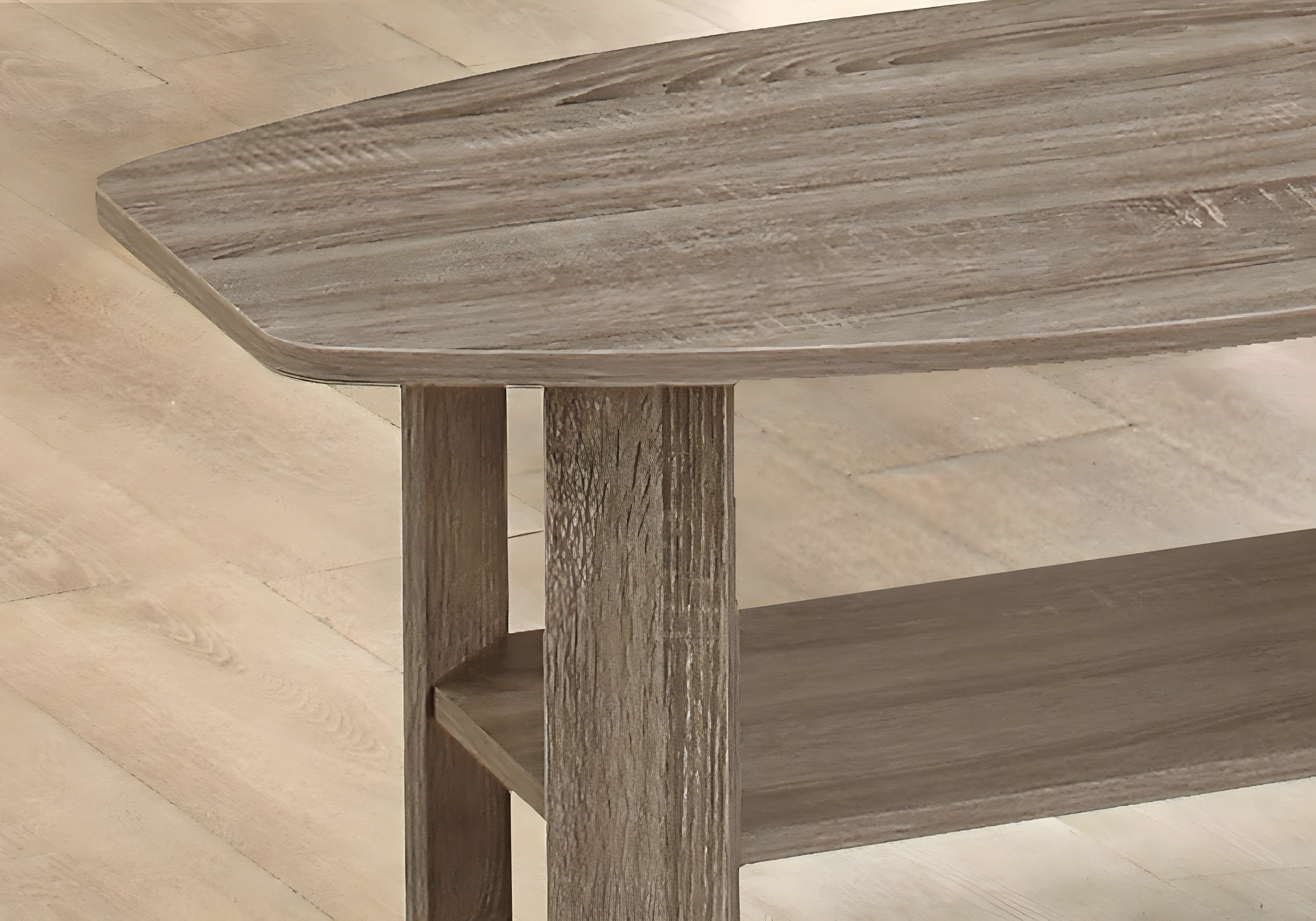 Monarch Specialties Table Set 3Pcs Set Coffee End Side Accent Living Room Laminate Brown Transitional