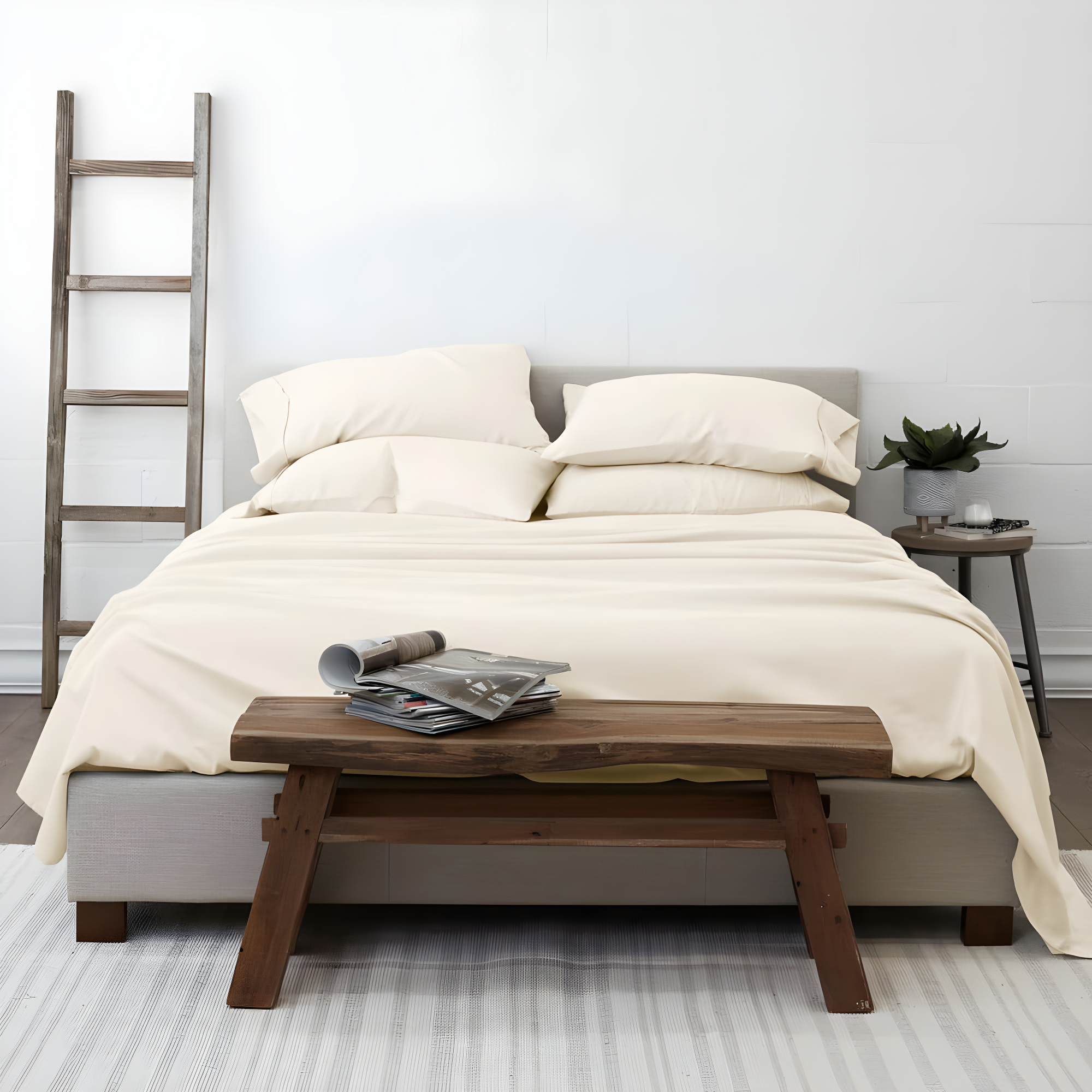 Ivory Twin Deep Pocket Microfiber Bed Sheet Set