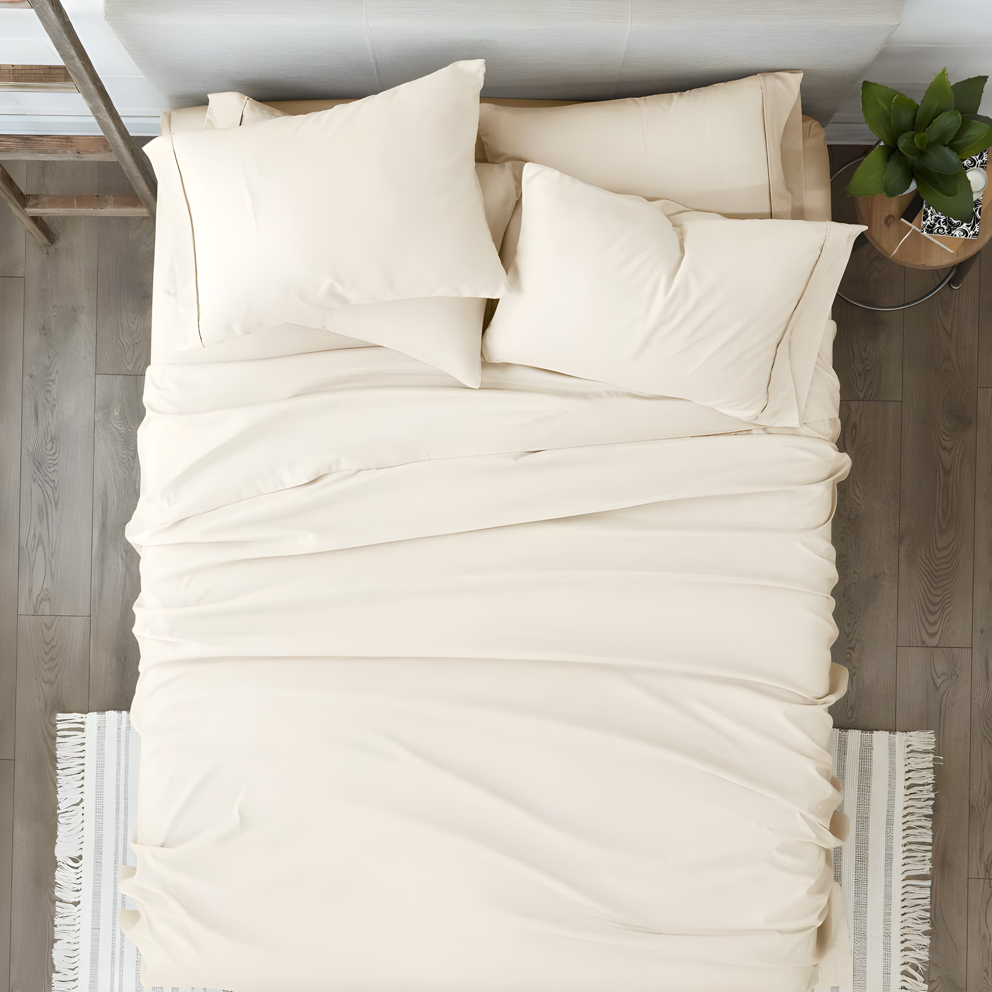 Ivory Twin Deep Pocket Microfiber Bed Sheet Set