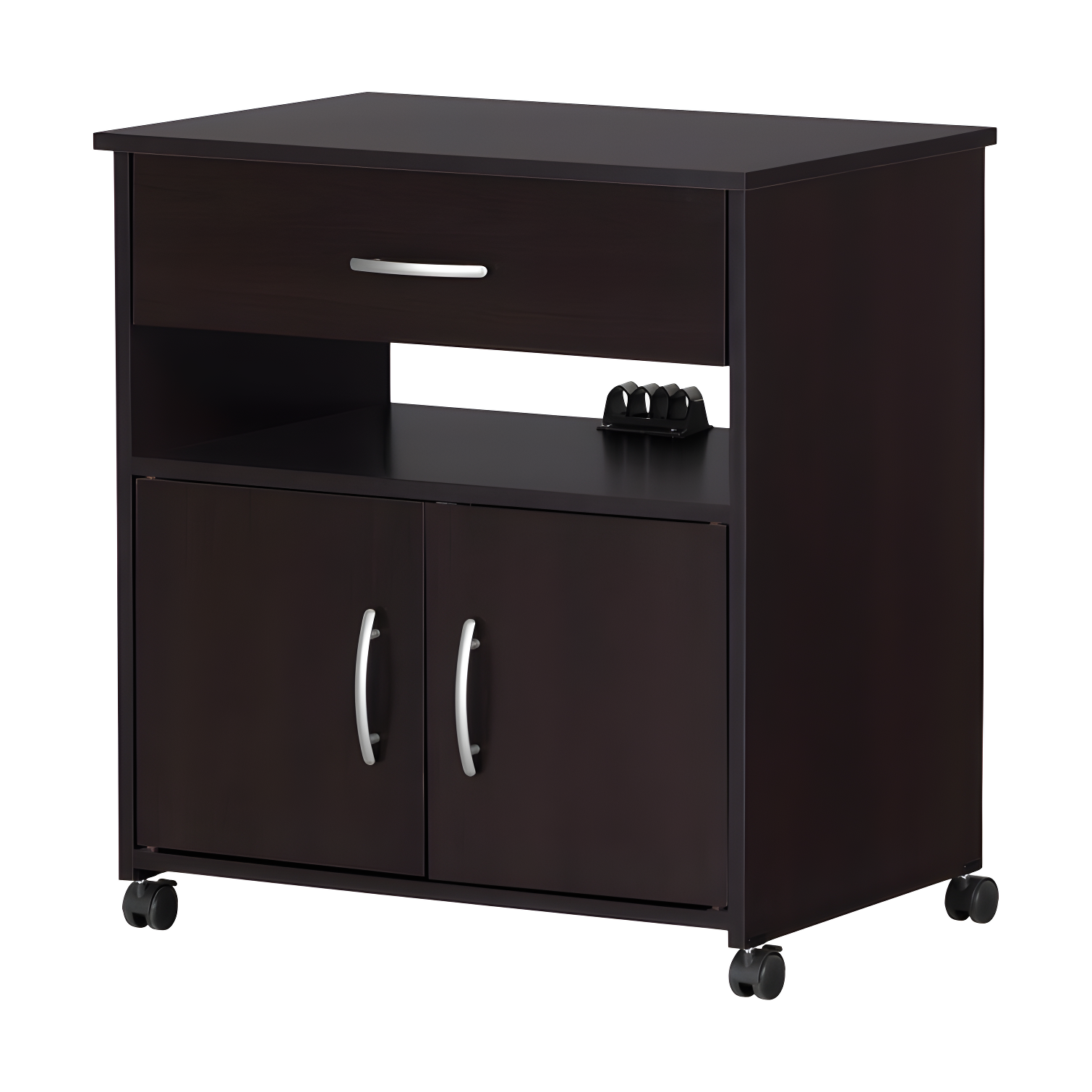 South Shore Axess 29.25'' H x 26.75'' W 2 - Cabinet Utility Cart with Wheels