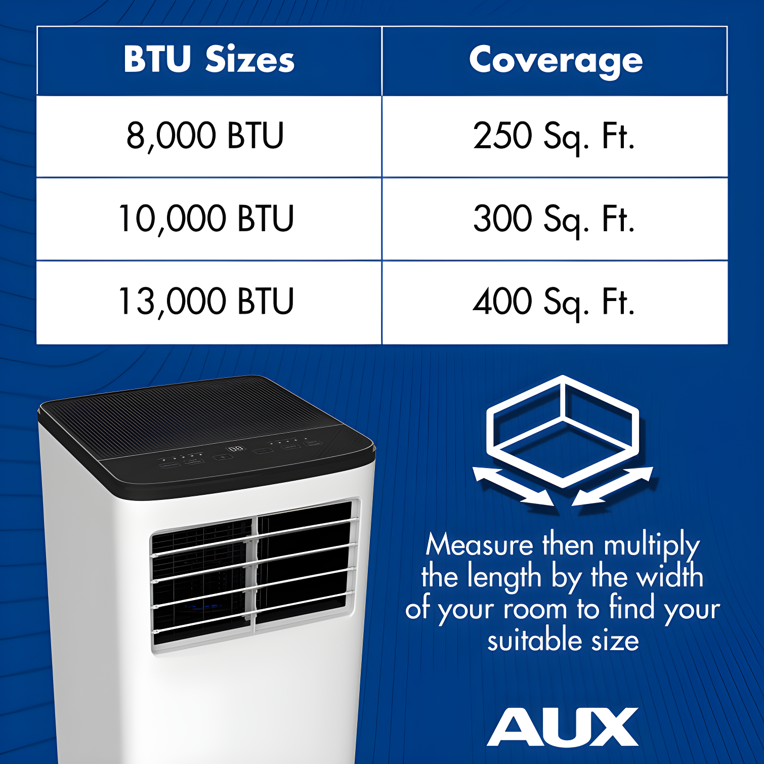 AUX 8000 BTU Portable Air Conditioner for 200 Square Feet