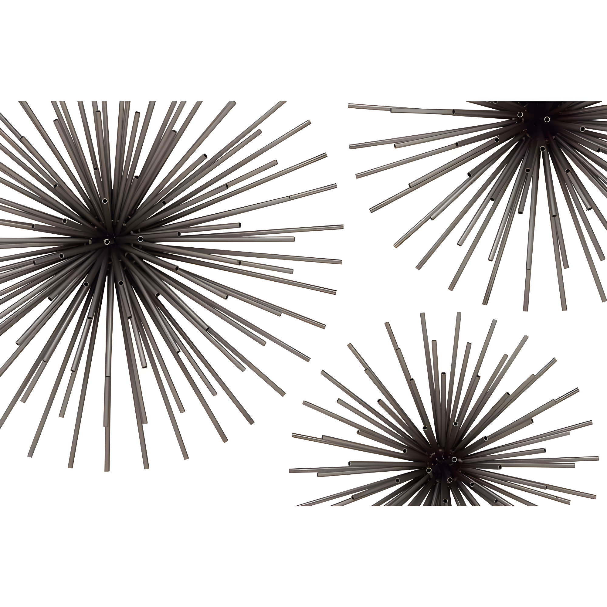 Set of 3 Metal Starburst 3D Wall Decors Black - Olivia & May: Contemporary Iron Artwork, Vertical Display