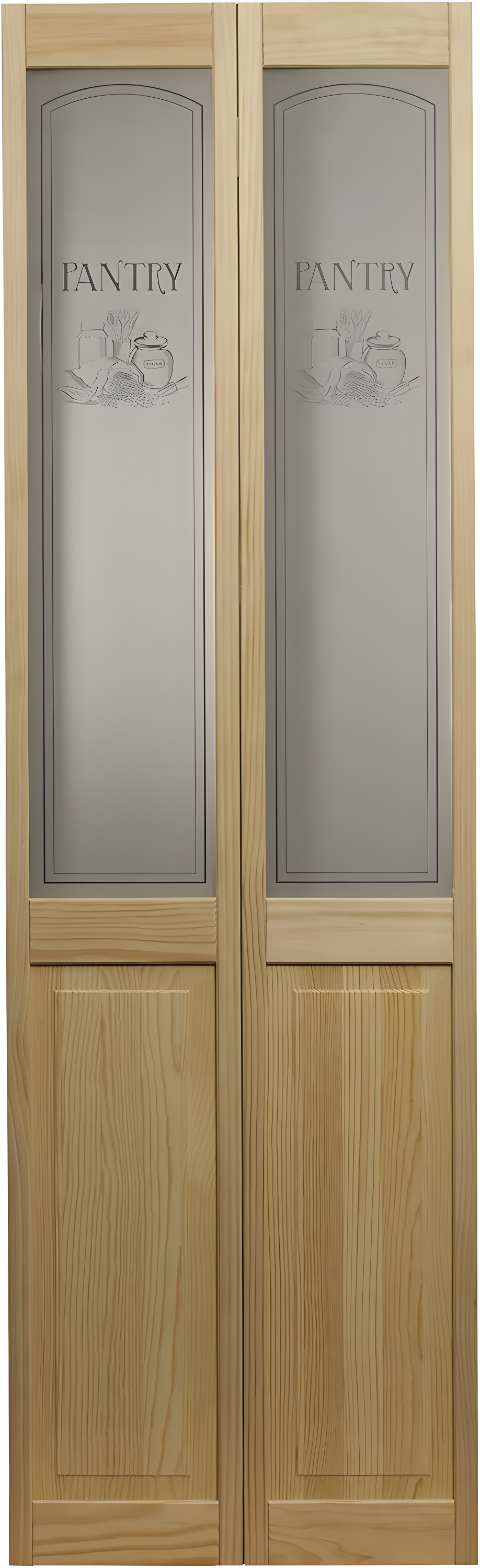 80'' Solid Wood Glass Unfinished Bi-Fold Door