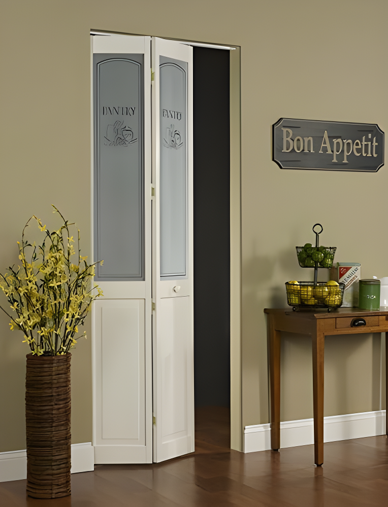 80'' Solid Wood Glass Unfinished Bi-Fold Door