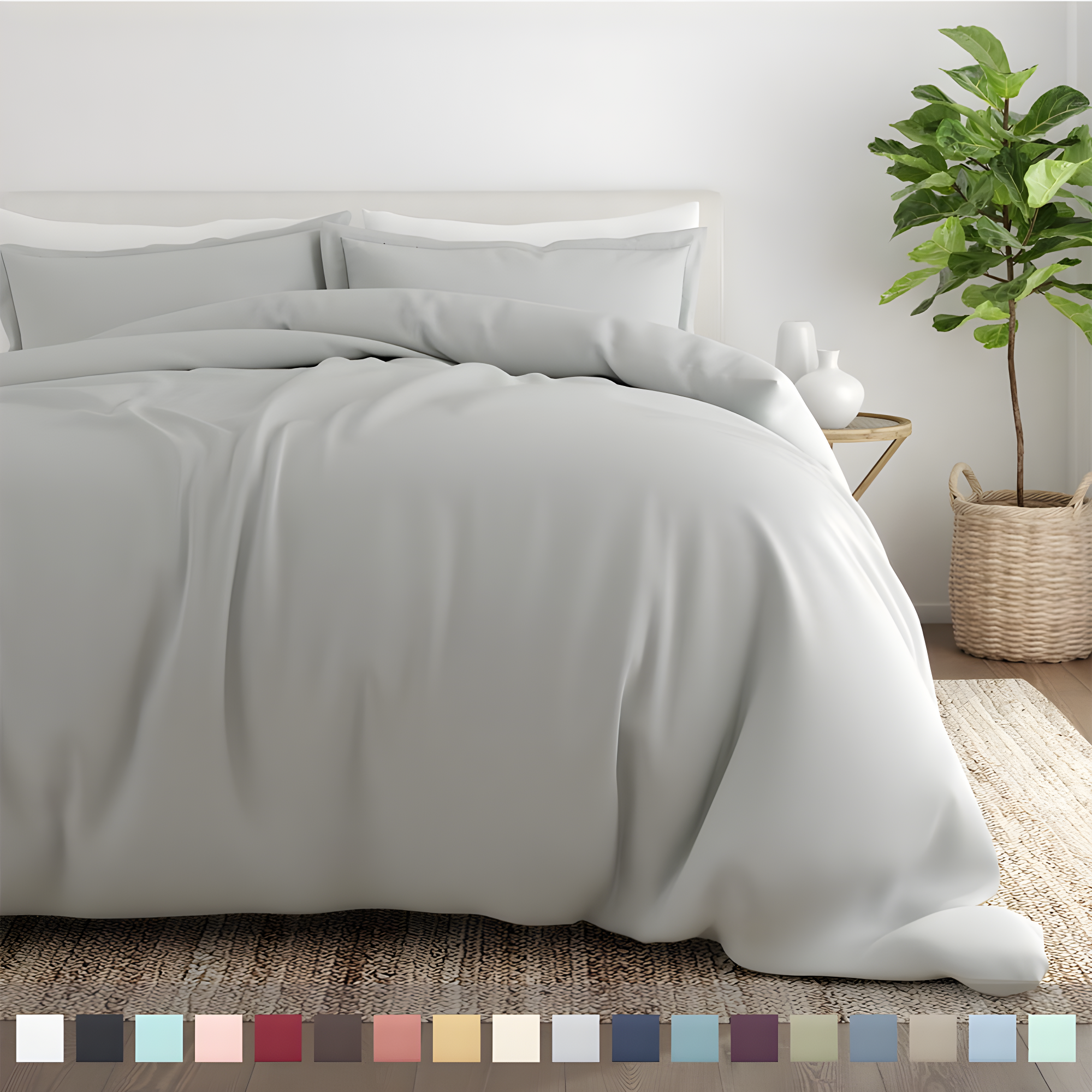 IEnjoy Home Super Soft Double Brushed Duvet Cover Set