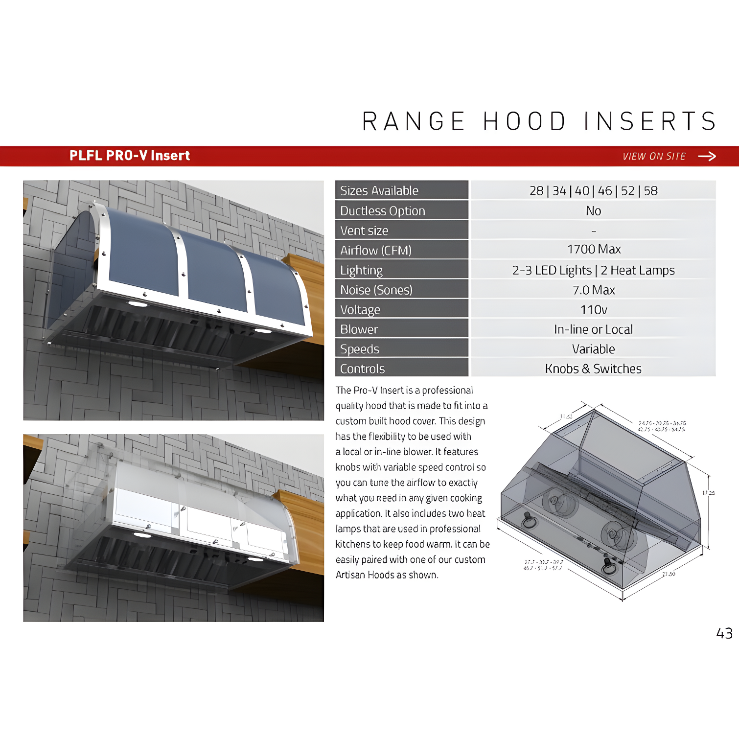 ProLine Range Hoods ProLine Range Hoods Range Hood Fan