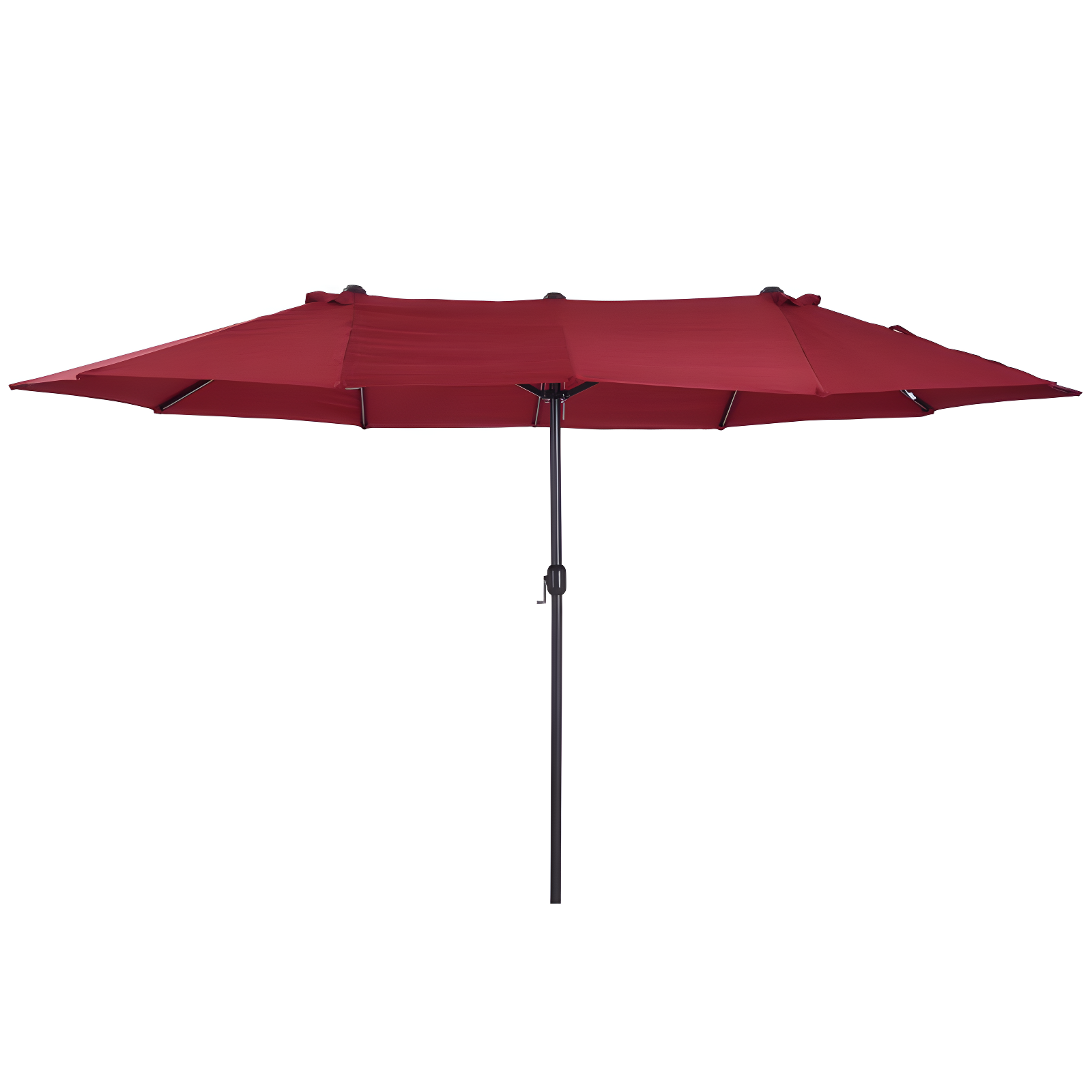 Outsunny Extra Large 15ft Patio Umbrella, Double-Sided Outdoor Umbrella with Crank Handle and Air Vents for Backyard, Deck, Pool, Market, Red