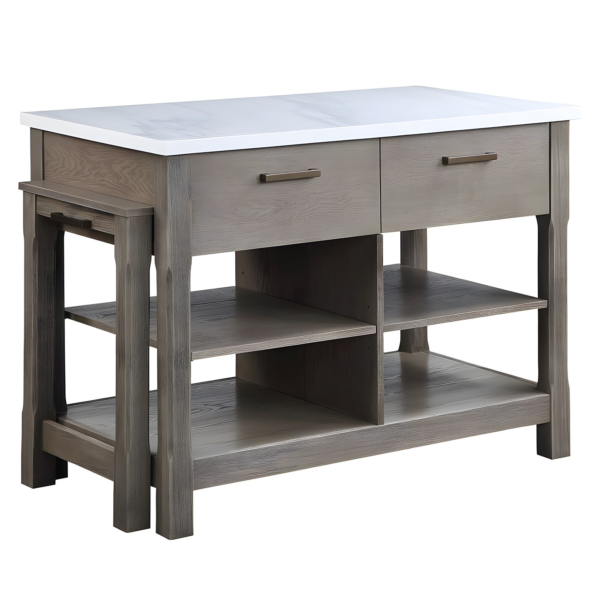 Acme Kitchen Cart With Wooden Top, Black- Saltoro Sherpi