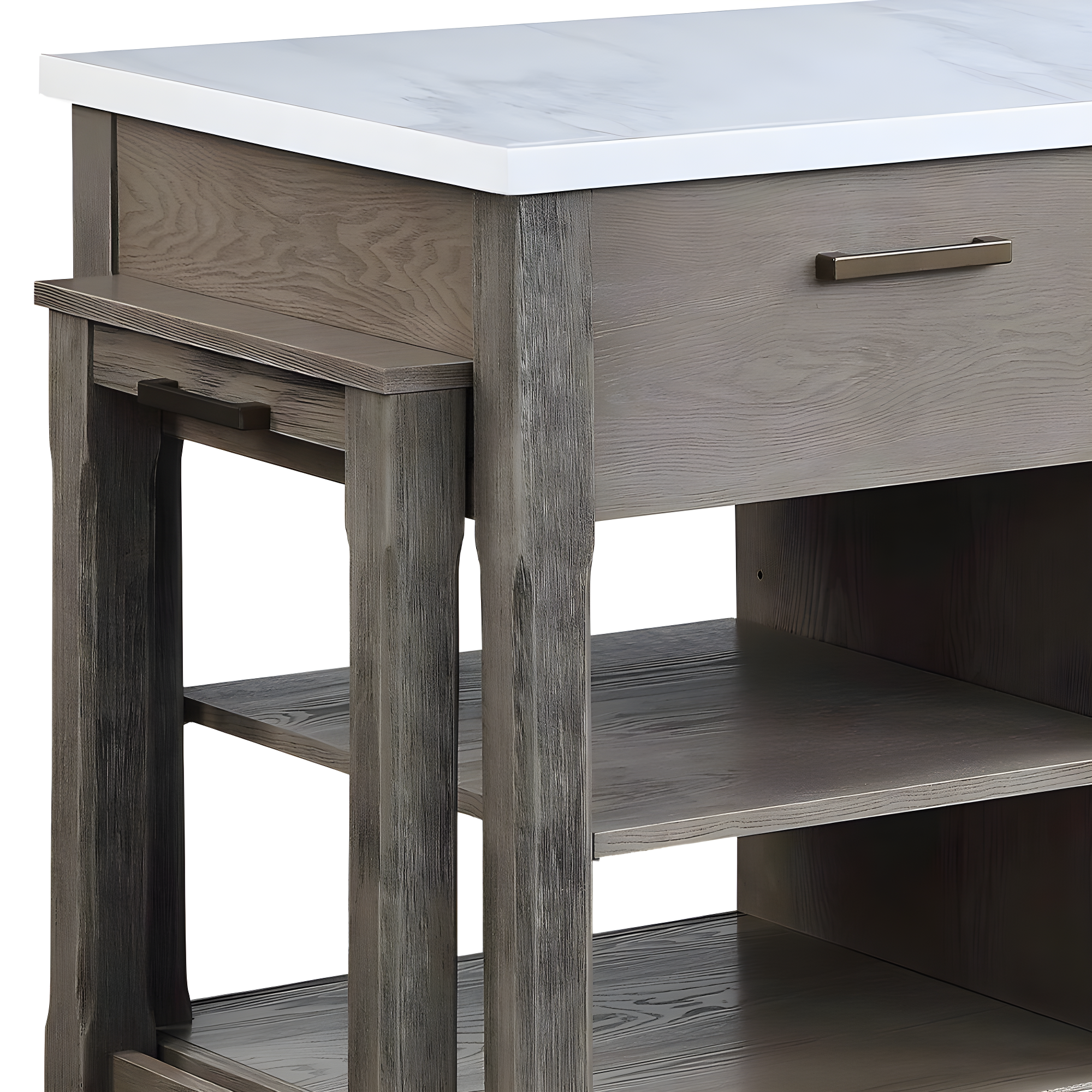 Acme Kitchen Cart With Wooden Top, Black- Saltoro Sherpi